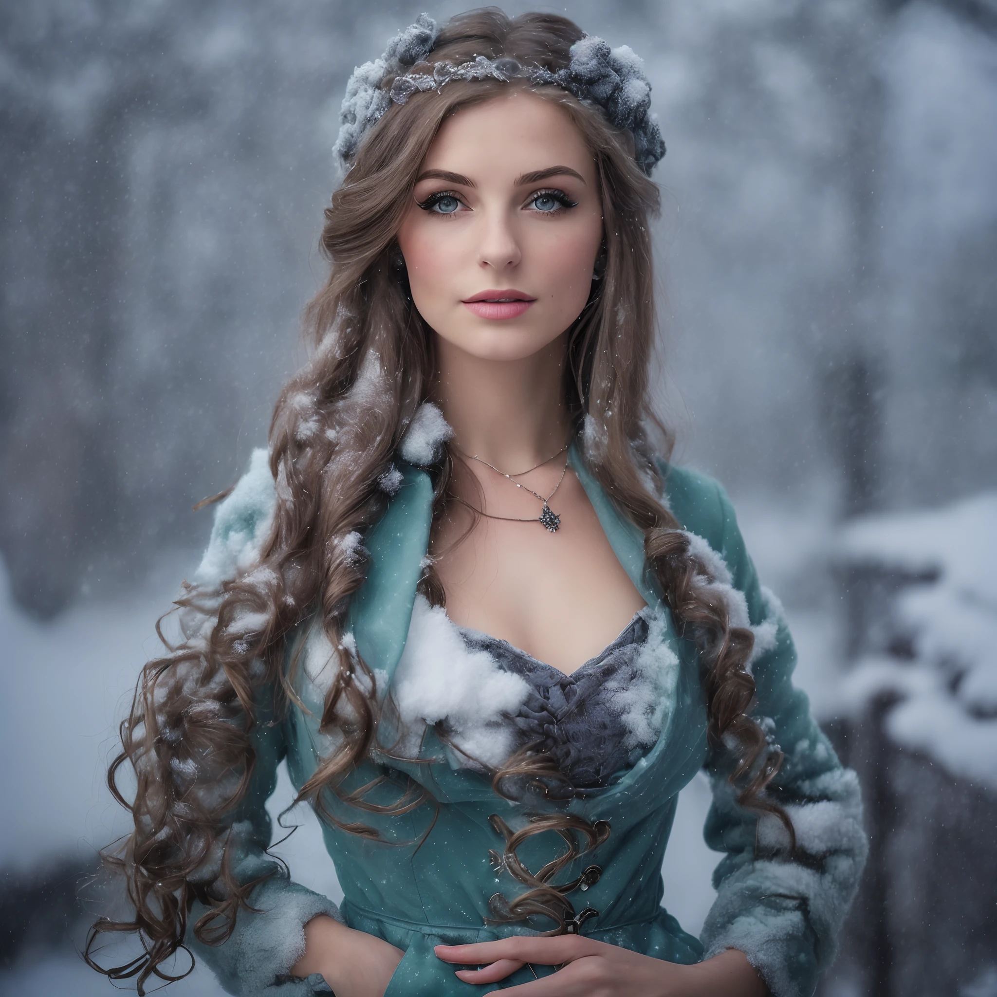 (Ultra-realistisch:1.3), (Meisterwerk:1.4), (Cowboy erschossen:1.2), best quality, ((realistisch)), High quality, Ultra-detailliert, ((reales Bild)), ((Realistischer Skin)), ( (Realistisches Gesicht), (best quality: 1.1), (Illustration: 1.05), (1girls: 1.05), (beautiful: 1.05), (nice detailed eyes: 1.05), (Filmbeleuchtung: 1.1), Platin Haar , hellblaue Glanzlichter, langes, glattes Haar, Detail Eis, Winter, Dampf, eisig, Schneeflocken, herzlos, zerbrechliches blaues Kleid, Zaumzeug, (Big blizzard: 1.4)