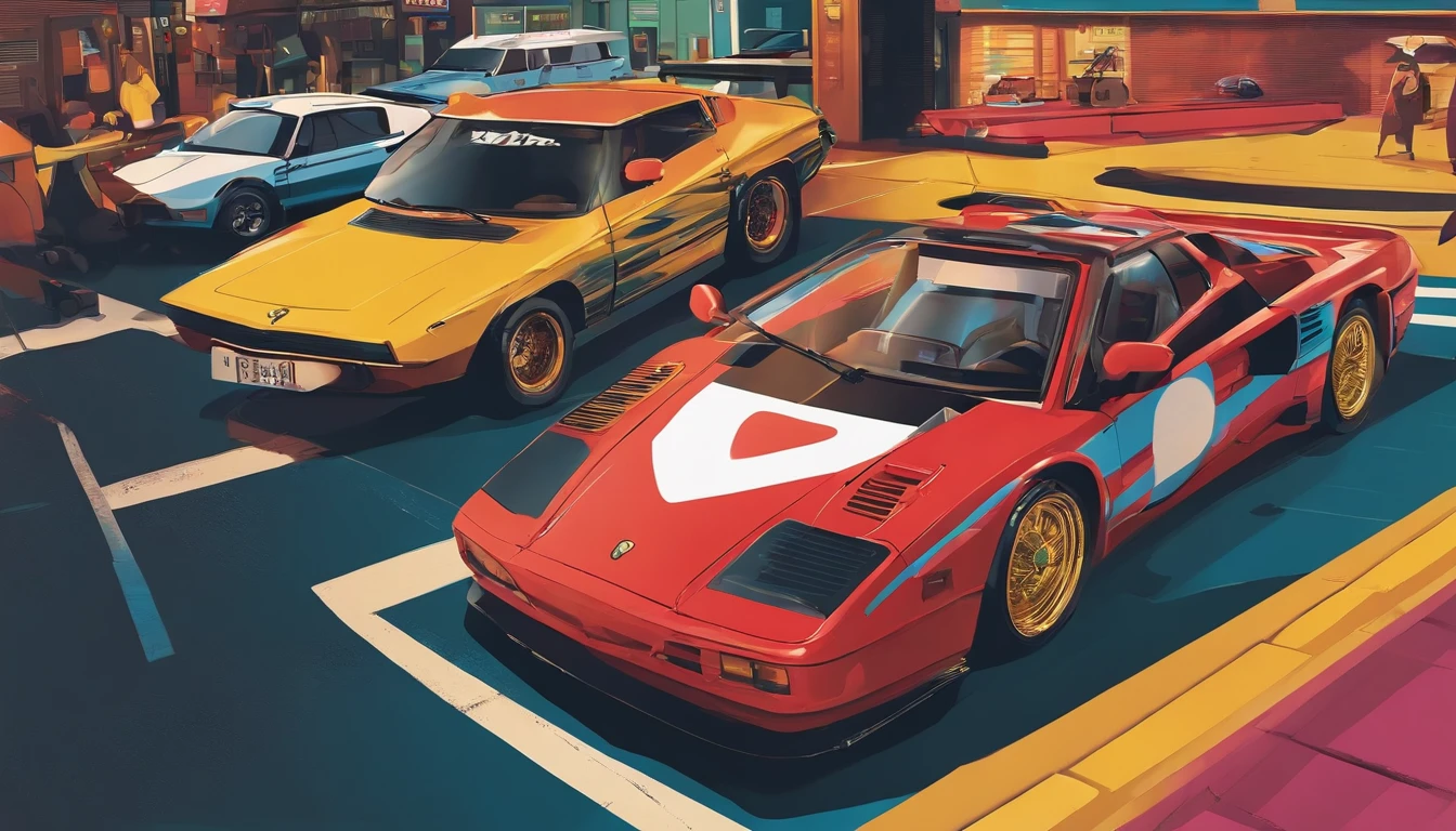 Posters inspired by the aesthetics of the 90s, including anime, arcade, Nostalgic,Ginza,print,retro