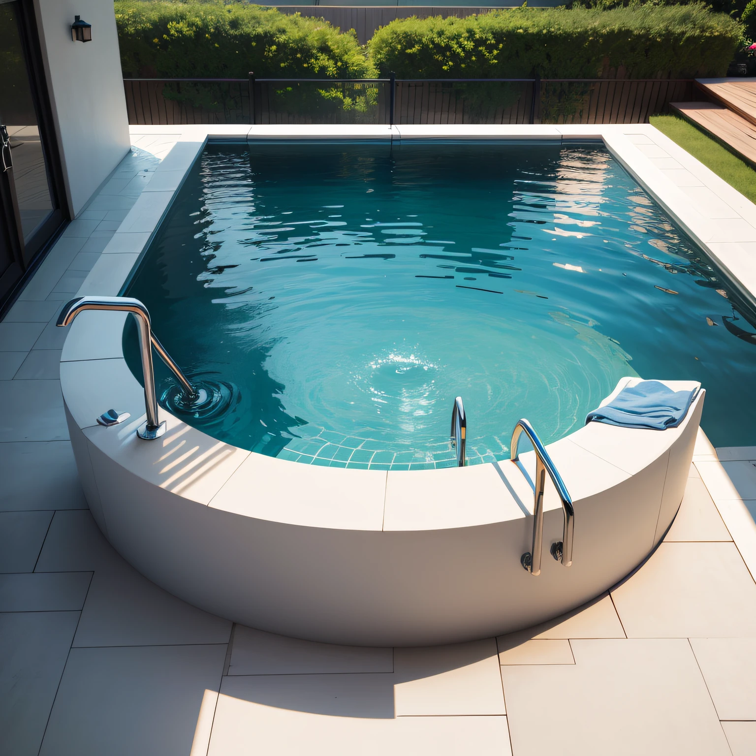 modern inground pool with  Plumbing and Maintenance