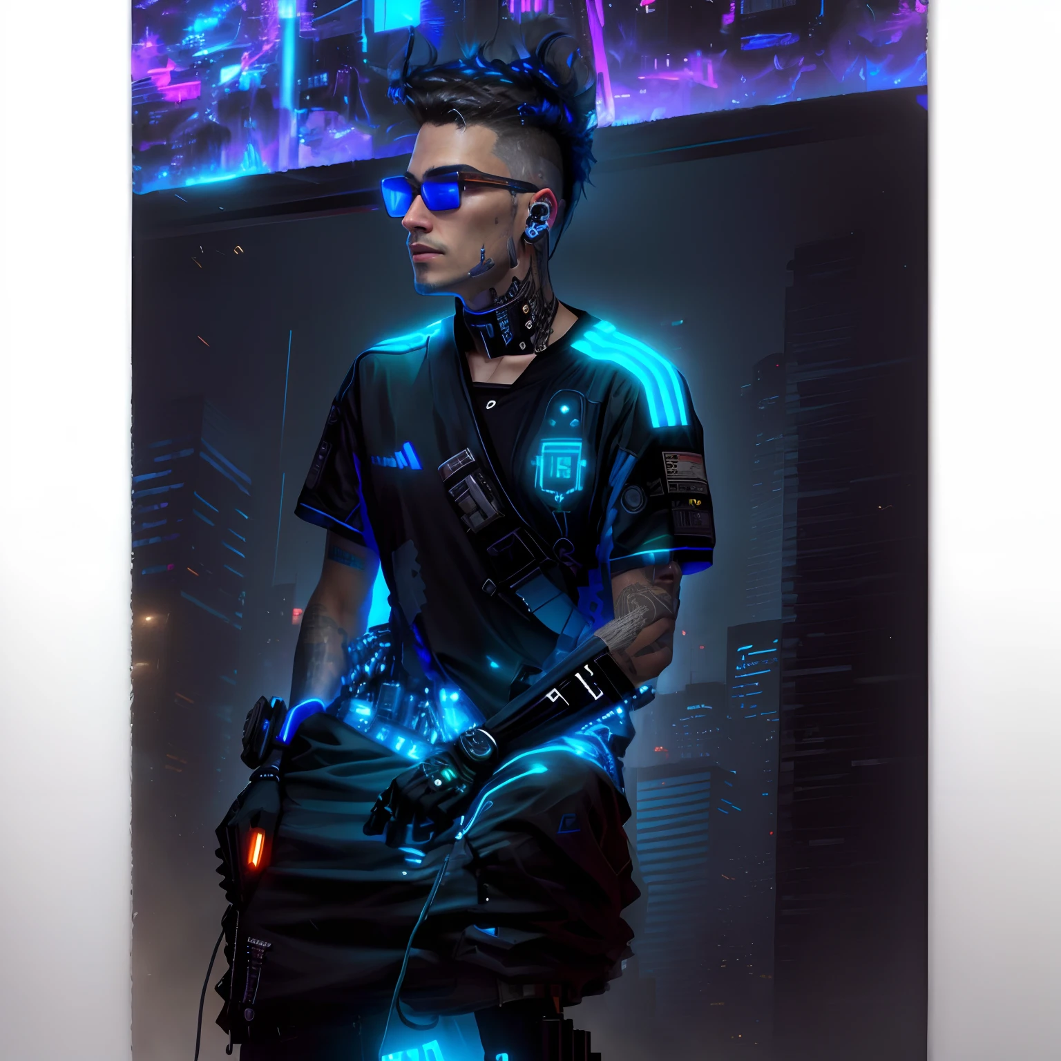 Cyberpunk handsome realistic face