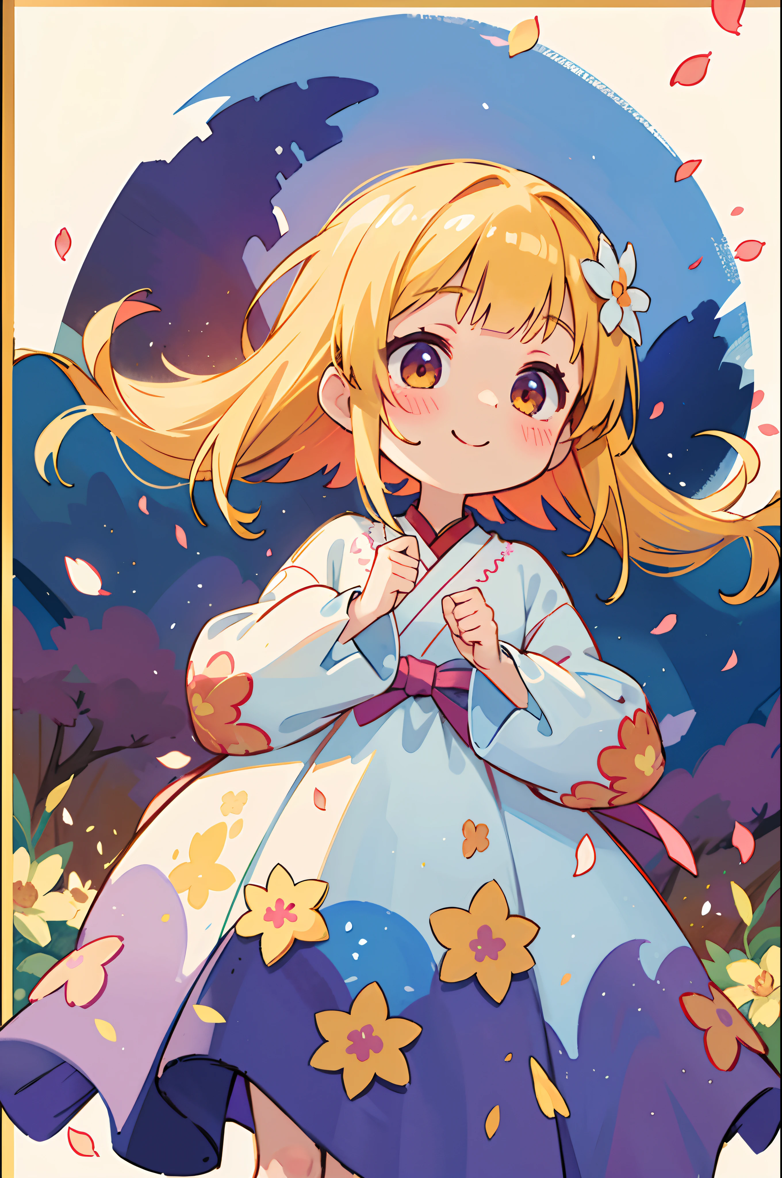 Mika Pikazo style, Kawaii Design, The most beautiful girl of all time、chibi, Orihime, Bamboo, Tanabata Festival, Stretch, milky way