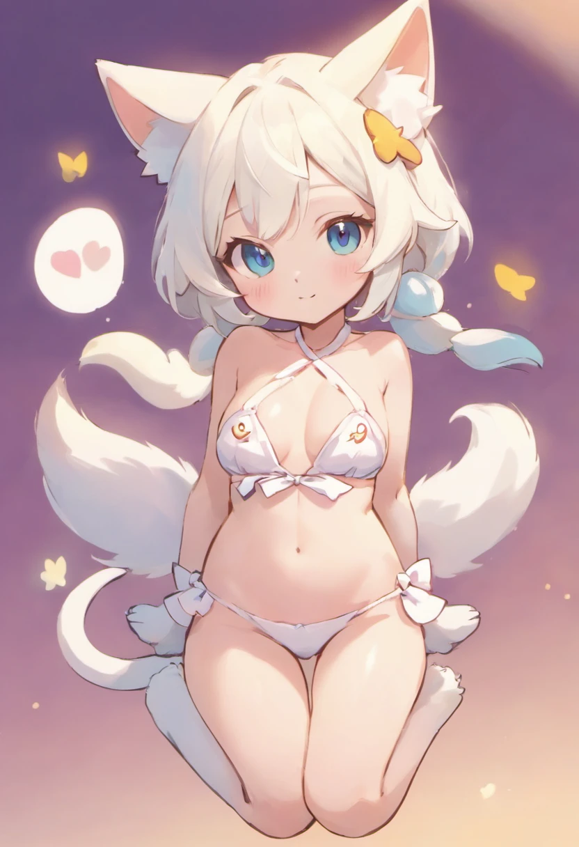 Kitten elves,Small animals,adolable,white panties,Kitten pattern