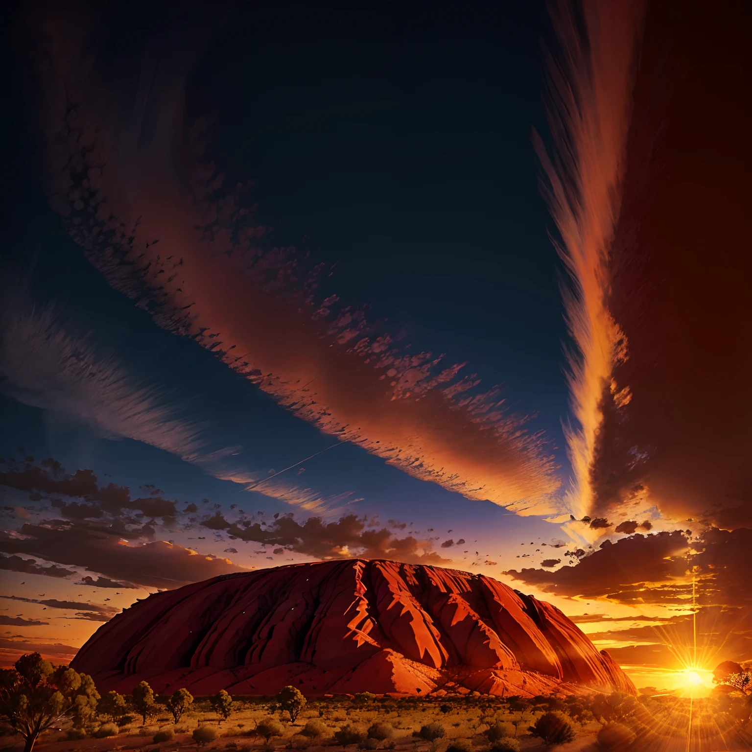 Ayers Rock at sunset --auto