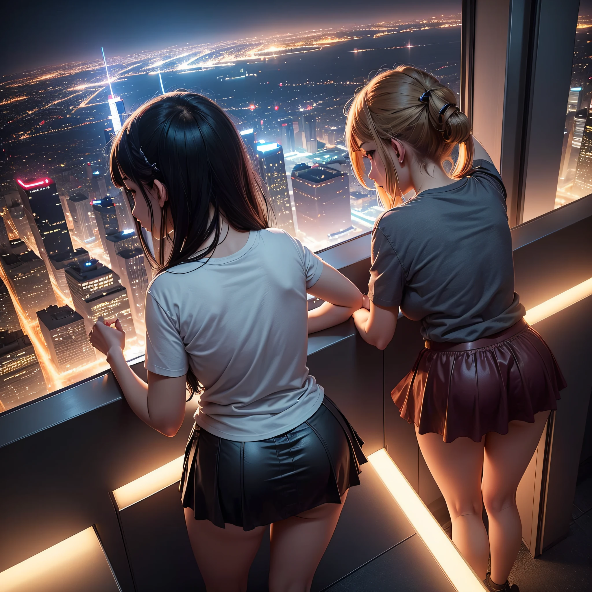 A cute loli,White miniskirt,See-through installation,No underwear
