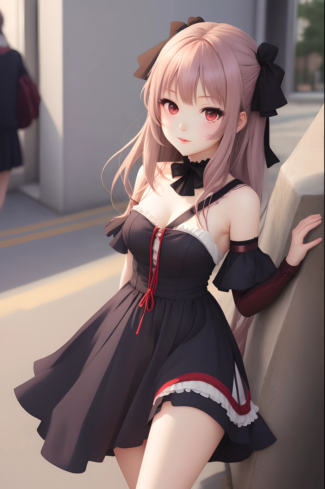 ((NSFW)),masutepiece, Best Quality, Insanely detailed, nffsw, 4K, 8K, hight resolution, A girl child, Lori, Shy, tearful, high twintails, Patsun bangs, a blond, Red Eyes, pale skin, Fair skin, Petite, Mini skirt, off shoulder top, Cute face, Baby face, Delicate facial features, 10yaers old, cel anime, One girl is peeing, Looking away, Standing, embarrassed, blush, Keep one's mouth shut,In the street(girl is peeing self:0.4),Omorashi