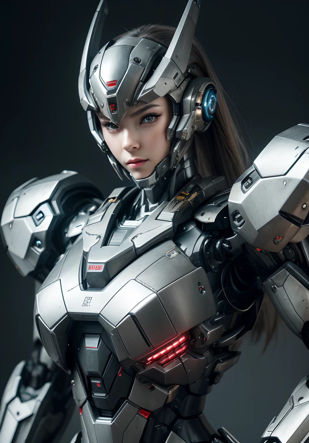Textured skin, Super Detail, high details, High quality, Best Quality, hight resolution, 1080p, hard disk, Beautiful,(War Machine),beautiful cyborg woman,Mecha Cyborg Girl,Battle Mode,Girl with a Mecha Body,She wears a futuristic war machine weapon mech,Fulll body Shot