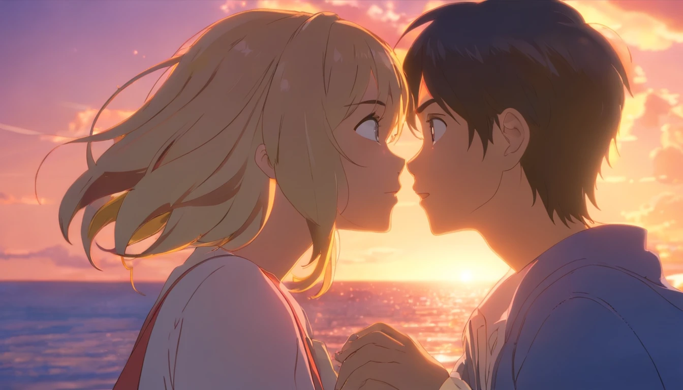 (best quality, Alto, ultra-detalhado), Jenna Ortega beijando Margot Robbie, beijo molhado apaixonado, Tongue kiss, contato visual intenso, romantic setting, beautiful detailed lips, olhos expressivos, flowing hair, pele brilhante, playful smiles, affectionate hug, Powerful chemistry, Cinematic lighting, cores vibrantes, Artistic portrait style, zoom out