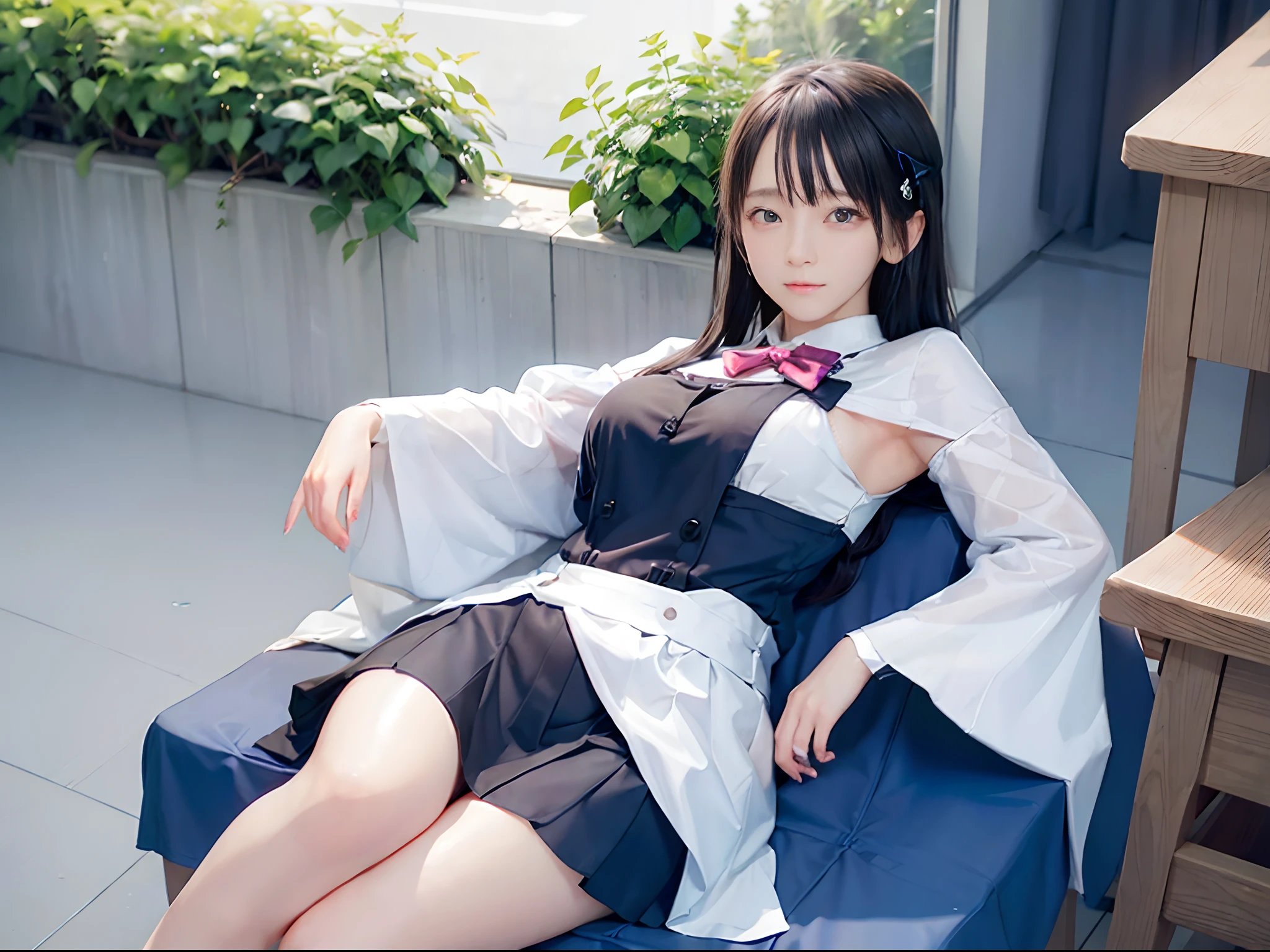 female students are falling asleep in the classroom, summer uniform, sharp focus, 8k, perfect composition, trending on art station, award-winning photograph, cinematic smooth, intricate detail, highly detailed, from below, splash, fractal art, god ray, rainbow,