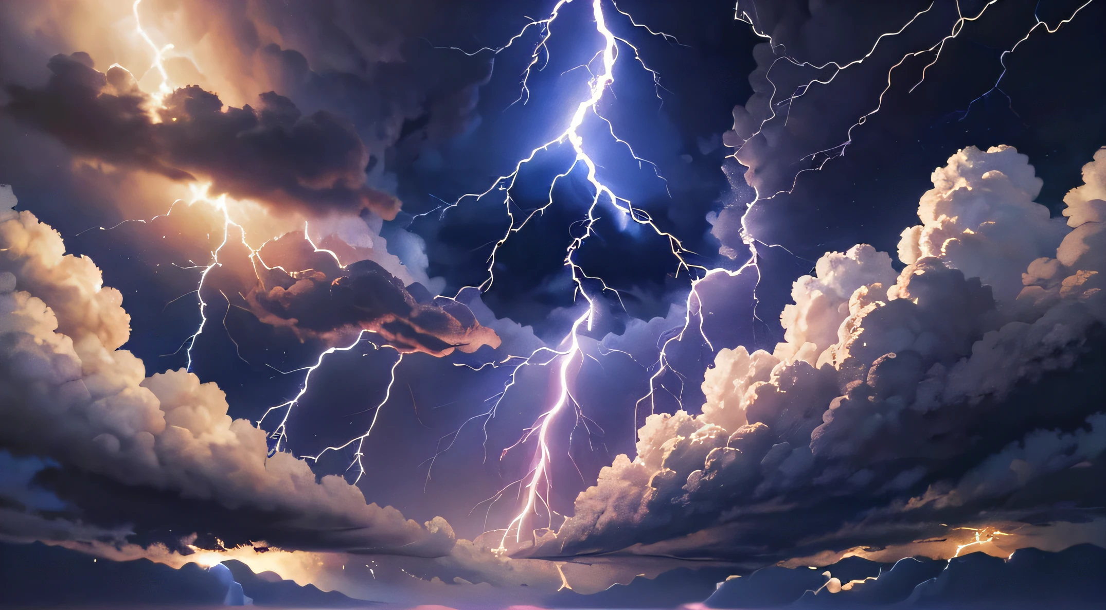 Teardrop round crystal,Skysky,dark stormy clouds,Sky full of lightning, It will be a thunderstorm,