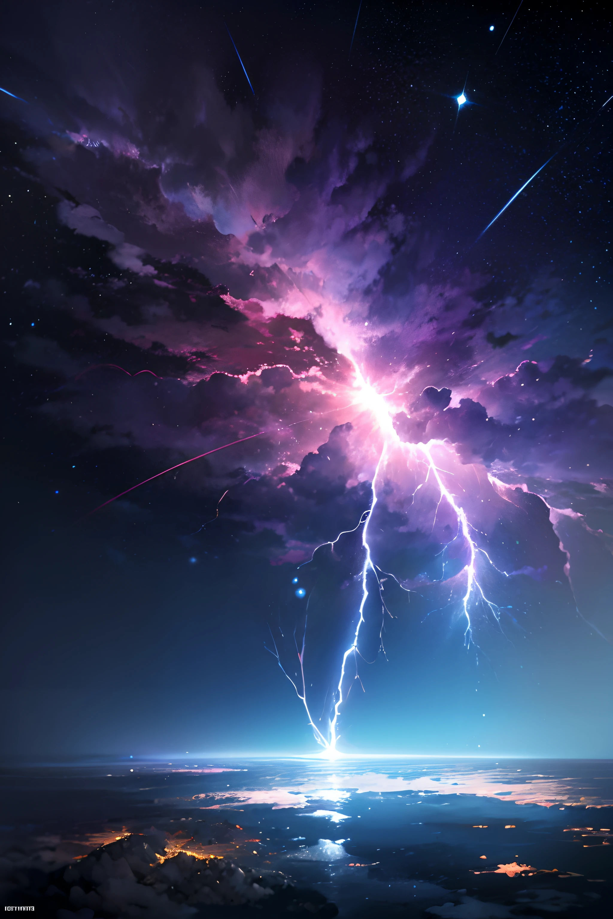 Ultra High Resolution Wise Lightning The Universe, Blutmond,