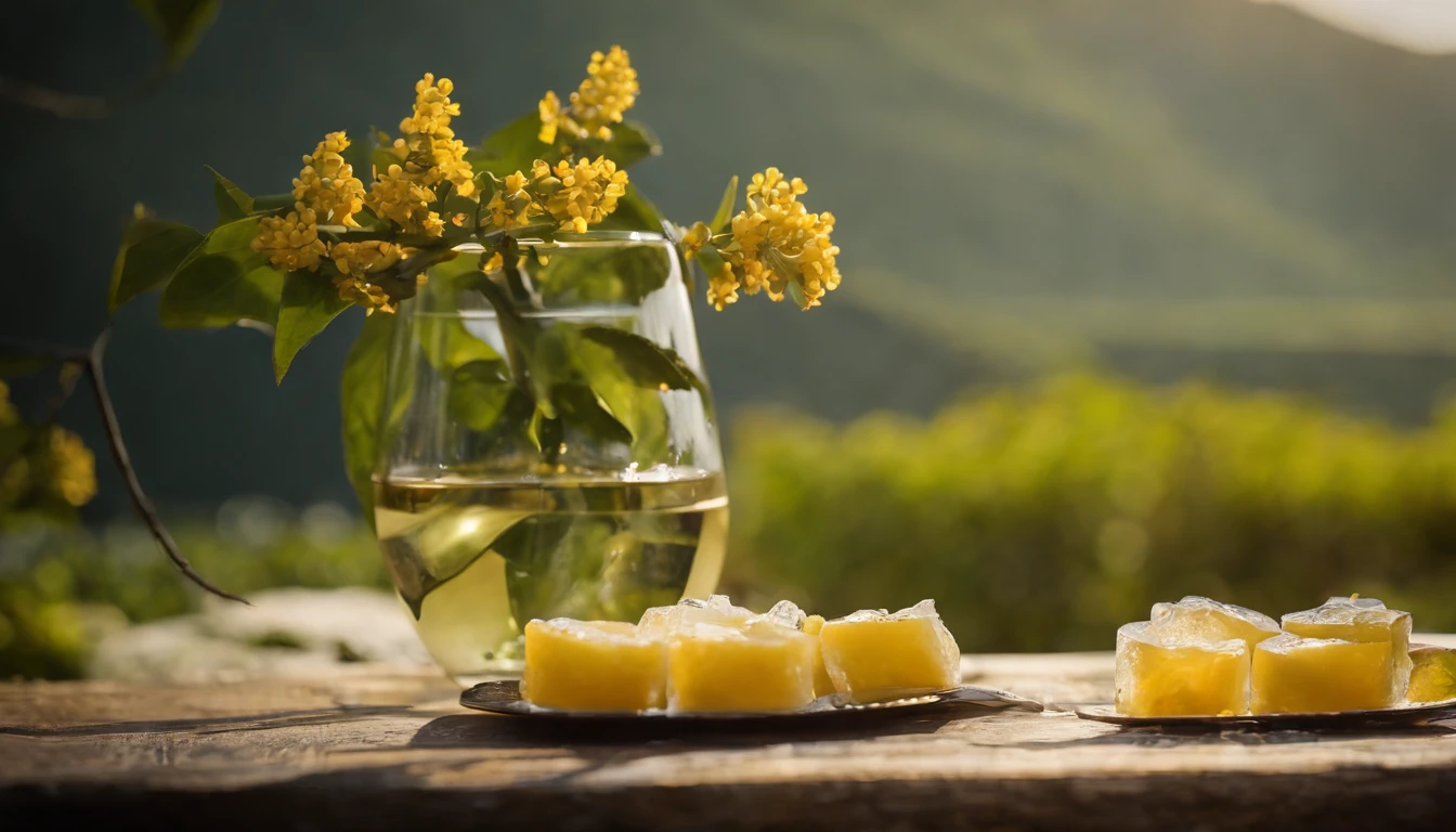 sweet osmanthus,Winemaking,beverage,Early morning daylight,Refreshed,ice cubes