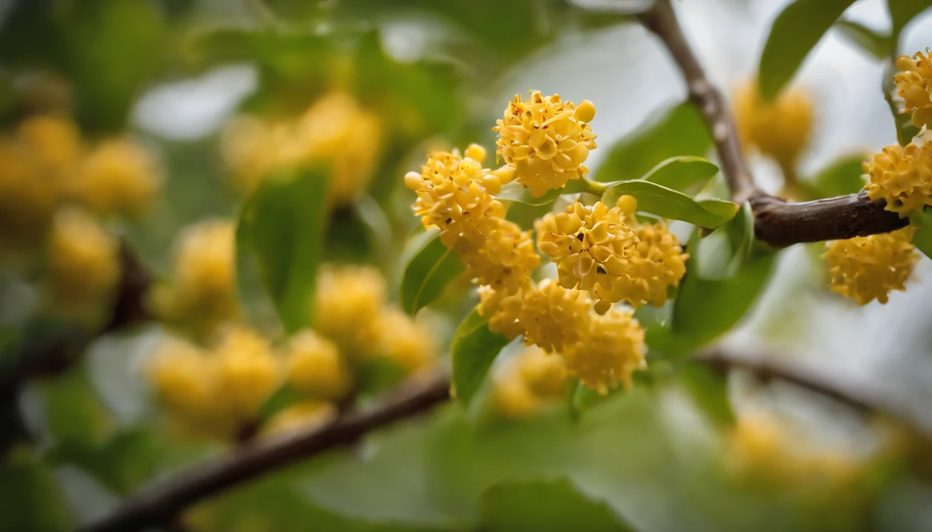 sweet osmanthus,Winemaking，beverage，Early morning daylight，Refreshed，ice cubes，Medium exposure，Laurel branches