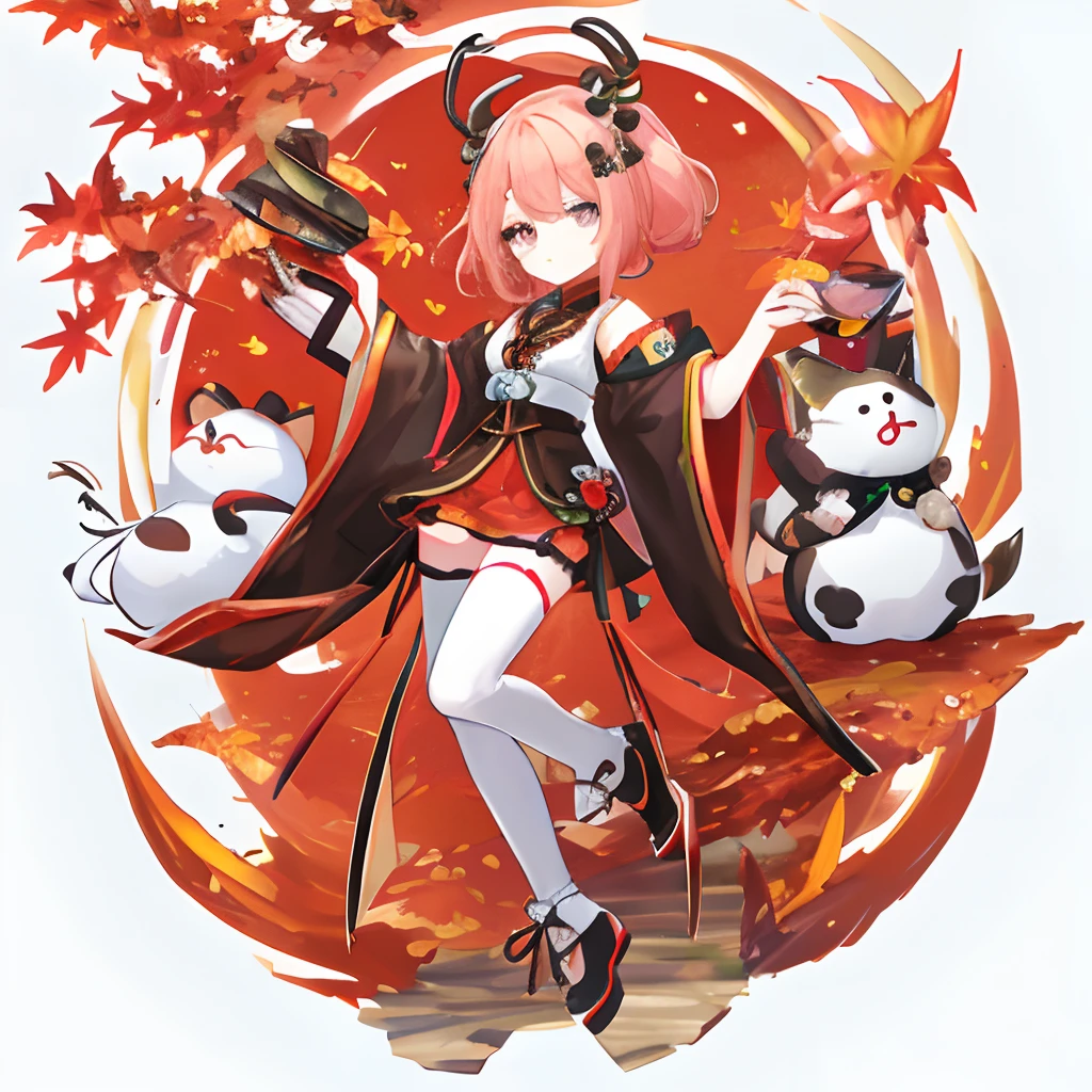 Autumn Festival、Mascot character、Animals in clothes、full body Esbian、cute little、A sexy、Well-formed face、Detailed eyes、Idol、