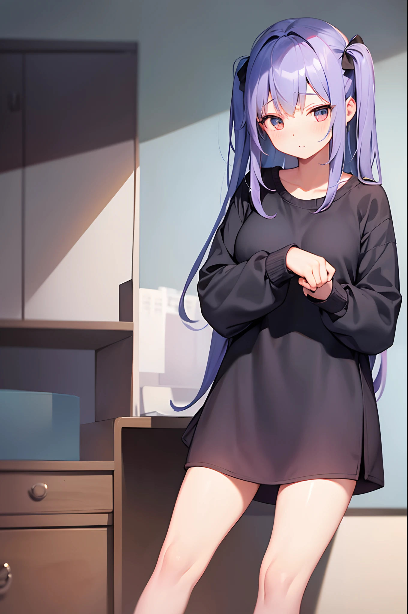 An unemployed girl who dropped out of elementary school who has been confined to her room for many years、Thick and soft puni puni thighs、Living in a severely bedridden sleeper