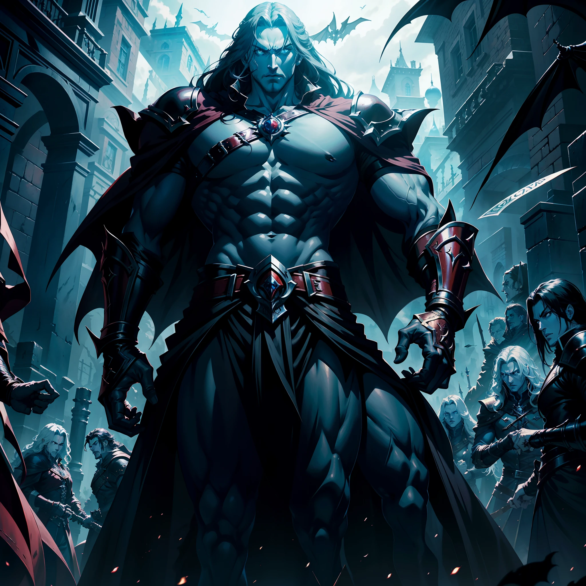 Castlevania Shadow Lord of the Shadows hyper realistic super detailed Dynamic shot masterpiece cinematic scene scenes movie Epic Legendary Lord Dracula leading troops armed with demons to fight sharp details cinematic scenes movie correct proportions Anatomy