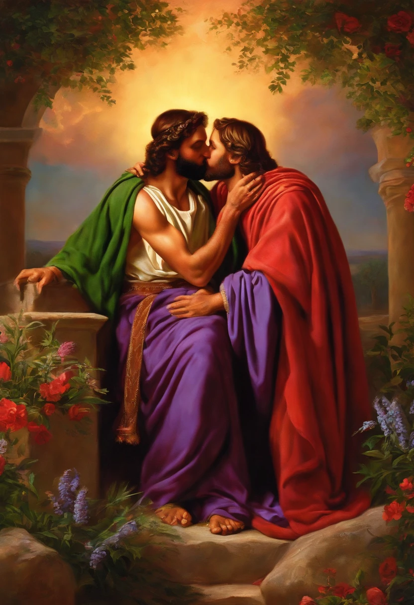 Judas kissing Jesus