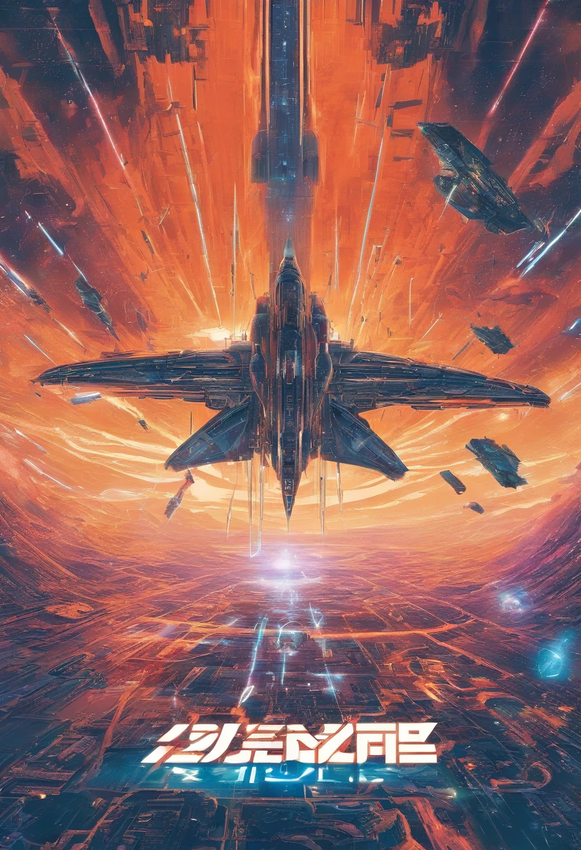 Surrounded by lightning, A highly detailed, realisitic, glittering, reflection, Outer space、airplane、For airplanes only、blue、1 Machine、machinery、flying、fighter