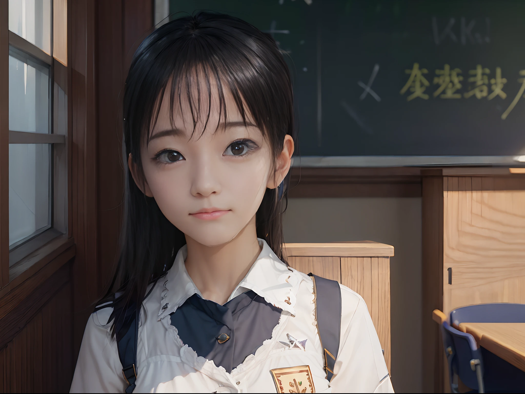 female students are falling asleep in the classroom, summer uniform, sharp focus, 8k, perfect composition, trending on art station, award-winning photograph, cinematic smooth, intricate detail, highly detailed, from below, splash, fractal art, god ray, rainbow,
