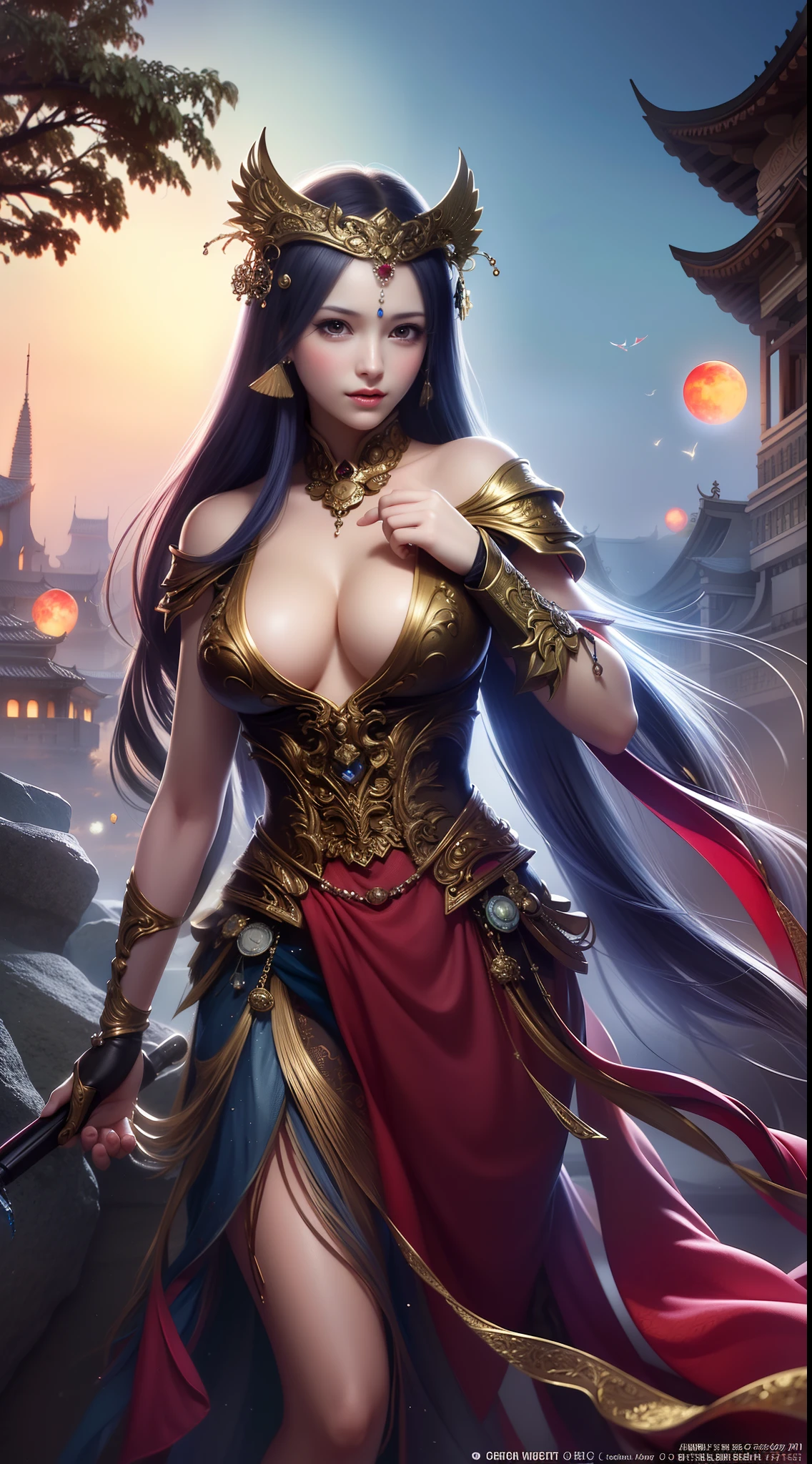 (8k, RAW photo: 1.2), best quality, very high resolution, dramatic angles, (detailed color splashes fluttering), (illustration),(((1 girl))),(long hair),(rain:0.9),  (hair decoration: 1.4), there is an ancient palace next to the girl, (((naked))), super plump breasts, hairy pussy, (focus), color ink wash painting, (color splash), colorful splash, (  ((colorful))), (sketch:0.8), Masterpiece, top quality, beautifully painted, very detailed, (noise removal: 0.6), [ink splash], ((ink refraction)), (detailed sky  beautiful), moon, very, detailed, (masterpiece, best quality, very detailed CG unity 8k wallpaper, masterpiece, best quality, very detailed), (Lycoris radiata),