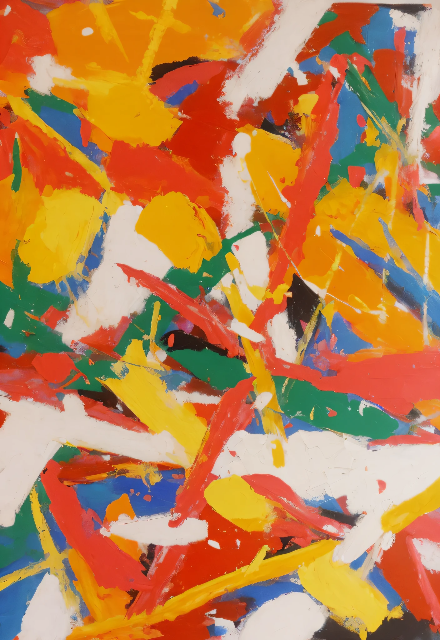 a close up of a painting with many colors and shapes, abstract expressionism, inspired by Ernst Wilhelm Nay, lyrical abstraction, inspired by Hans Hofmann, semiabstract, brightly coloured oil on canvas, inspired by Shōzō Shimamoto, full of colour 8-w 1024, in style of jackson pollock, inspired by Willem de Kooning