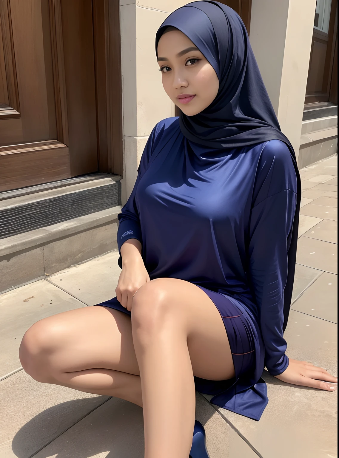 Beautiful, cute , 16 Years ran, (wearing hijab), full hijab, sexy long sleeves kebaya dress, slightly Chubby , White Skin, Smiling, porn studio Background, day light,mid shot, full body, Perfect Potrait, Bokeh Effect, Look at Viewer, big breast, ((adorable:1.2)), ((masterpiece:1.1)), ((bokeh:1.2)), buttocks,(naughty seductive poses)