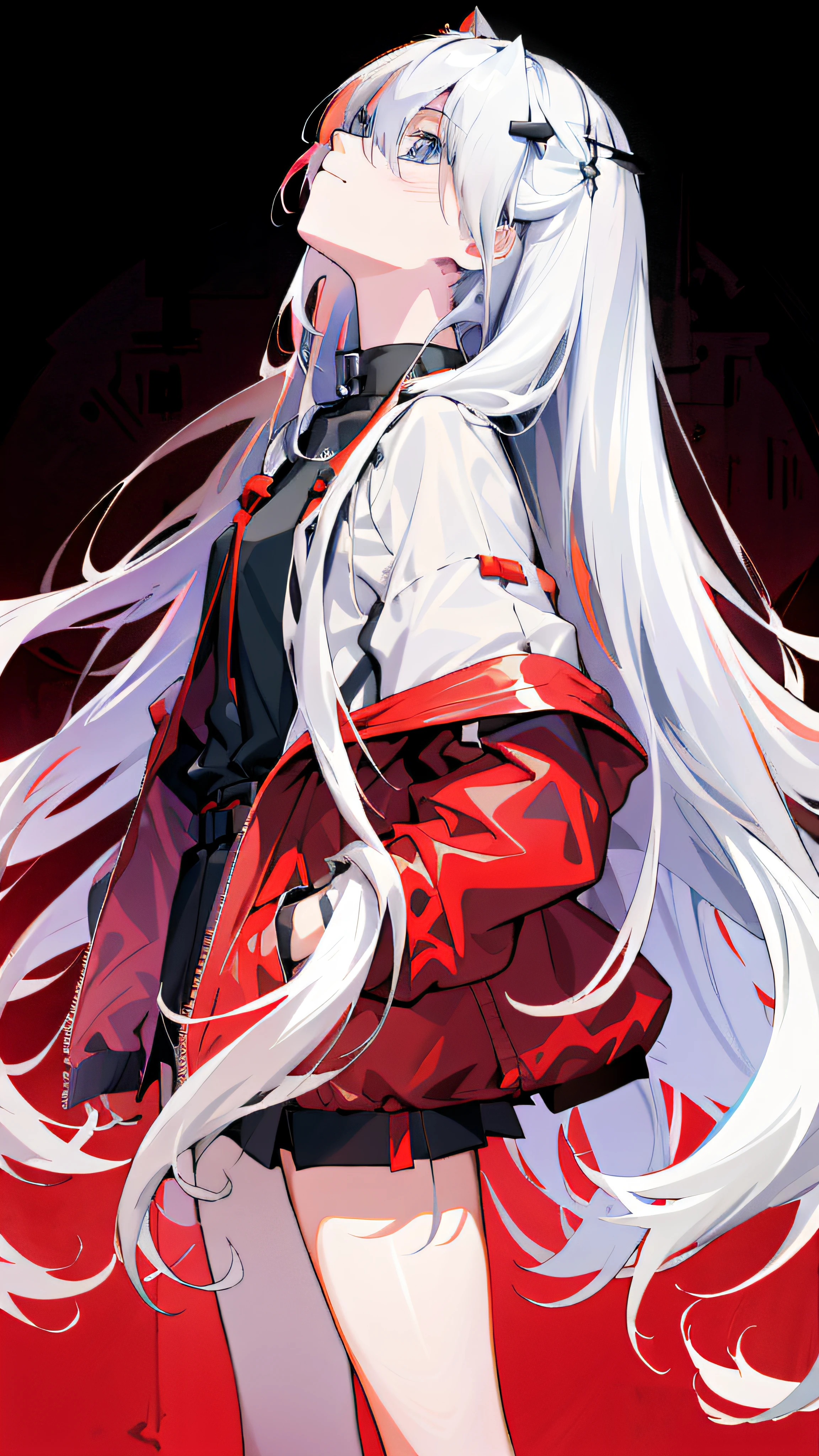 anime girl with long white hair and red purse, from arknights, white haired deity, badass anime 8 k, azur lane style, best anime 4k konachan wallpaper, from girls frontline, anime style 4 k, kantai collection style, ufotable art style, detailed key anime art, detailed digital anime art, silver haired