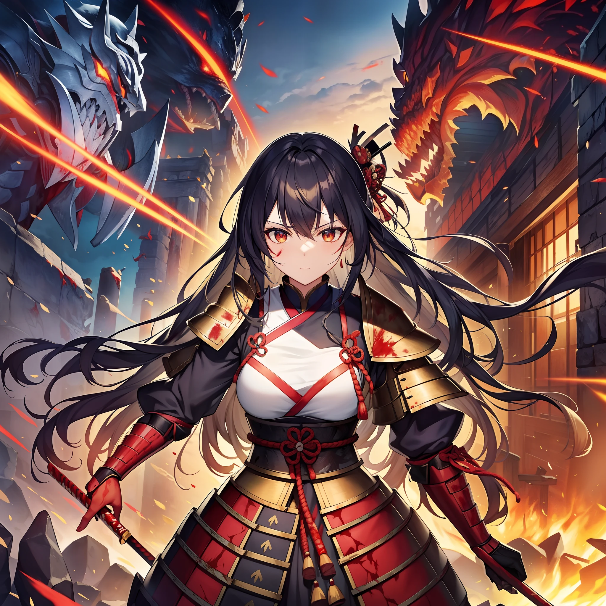 Outrageous resolution、masterpiece++、top-quality++、ultra-definition++、ultra-definition++、4K++、8K++、From Side、(Background Focus)++、((1)))+++Dressed woman、Surrounded by monsters destroying the city of Japan、Covered with bloody tattered armor.(buttle)Praise the samurai who do the work、Bloody and tattered armor of Japan surrounded by monsters,(buttle)Samurai runes that act as、Bloody and tattered armor of Japan surrounded by monsters,(buttle)Samurai Magic in Motion、Surrounded by monsters flying over the Japan、He is covered in bloody tattered armor.(buttle)Samurai working as、Bloody and tattered armor of Japan surrounded by monsters,(buttle)Handmaiden working as、Bloody and tattered armor of Japan surrounded by monsters,(buttle)President Samurai、Detailed contemporary art、Contemporary Art Style、Blake Surrounded by beautiful modern monsters Japan、Covered in bloody tattered armor.(buttle)Working Samurai Witch、Bloody and tattered armor of Japan surrounded by monsters,(buttle)Working at Samurai College Students、Contemporary Art Behans、Bloody and tattered armor of Japan surrounded by monsters,(buttle)Samurai high school student working at、Surrounded by beautiful monster Japan、He is covered in bloody and tattered armor.(buttle)Handmaiden Jie working at、Surrounded by shiny floating monster Japan、Covered in blood and tattered armor.(buttle)A fragment of a samurai that serves as、Bloody and tattered armor of Japan surrounded by monsters,(buttle)Samurai working as、 Surrounded by dazzling monster Japan、He is covered in bloody tattered armor.(buttle)Samurai Spark working for、Bloody and tattered armor of Japan surrounded by monsters,(buttle)Samurai chain that acts as、Bloody and tattered armor of Japan surrounded by monsters,(buttle)Samurai working as、Bloody and tattered armor of Japan surrounded by monsters,(buttle)The wind of a working samurai blows hair、Blake Modern Beautiful、Bloody and tattered armor of Japan surrounded by monsters,(buttle)Samurai working as、Detailed clothing、Mischievo