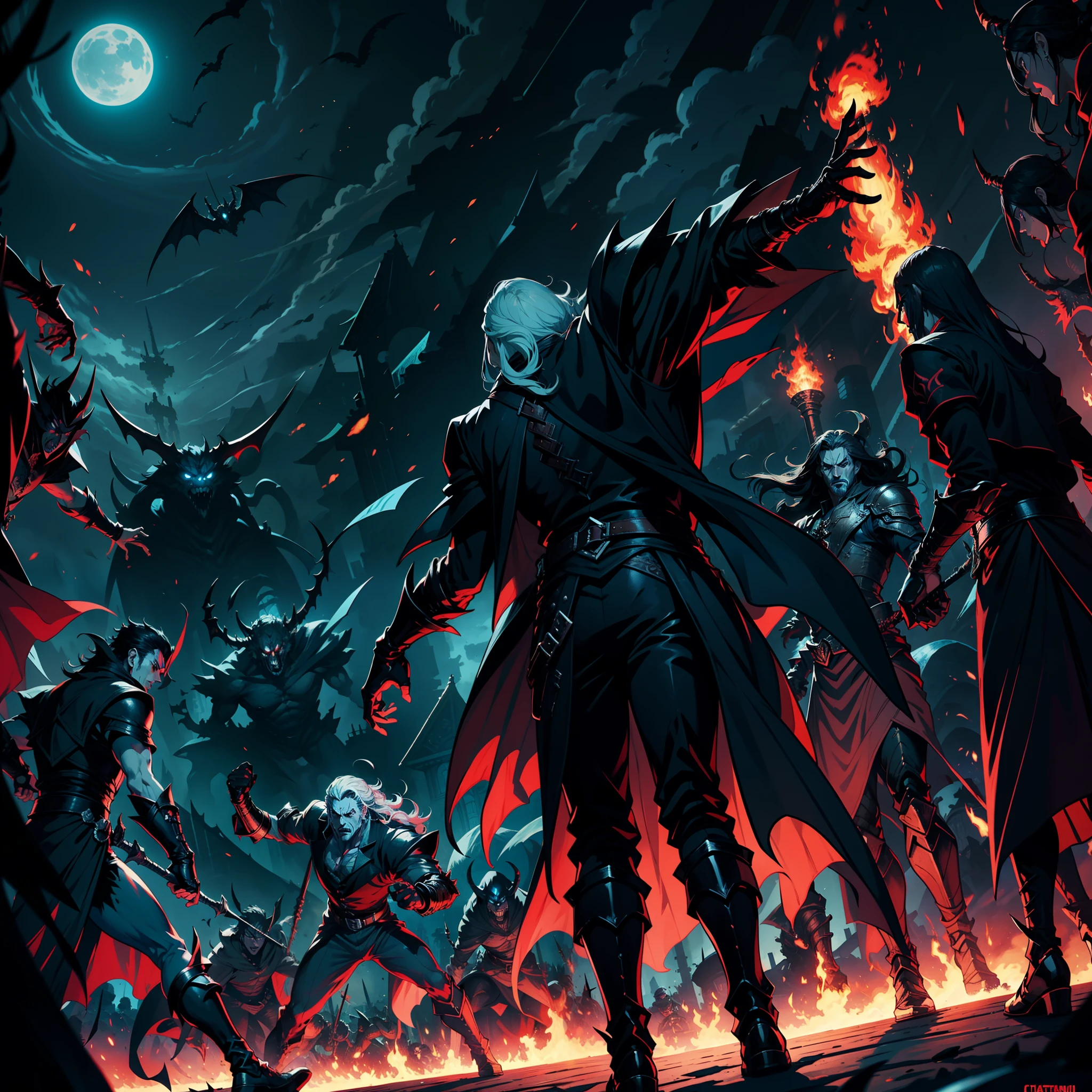 Very scary male undead pumpkin jack with a flaming skull inside the head with the body of a man in nightmare armor and dark flying energy UHD, textured skin, super detail, high detail, high quality,
