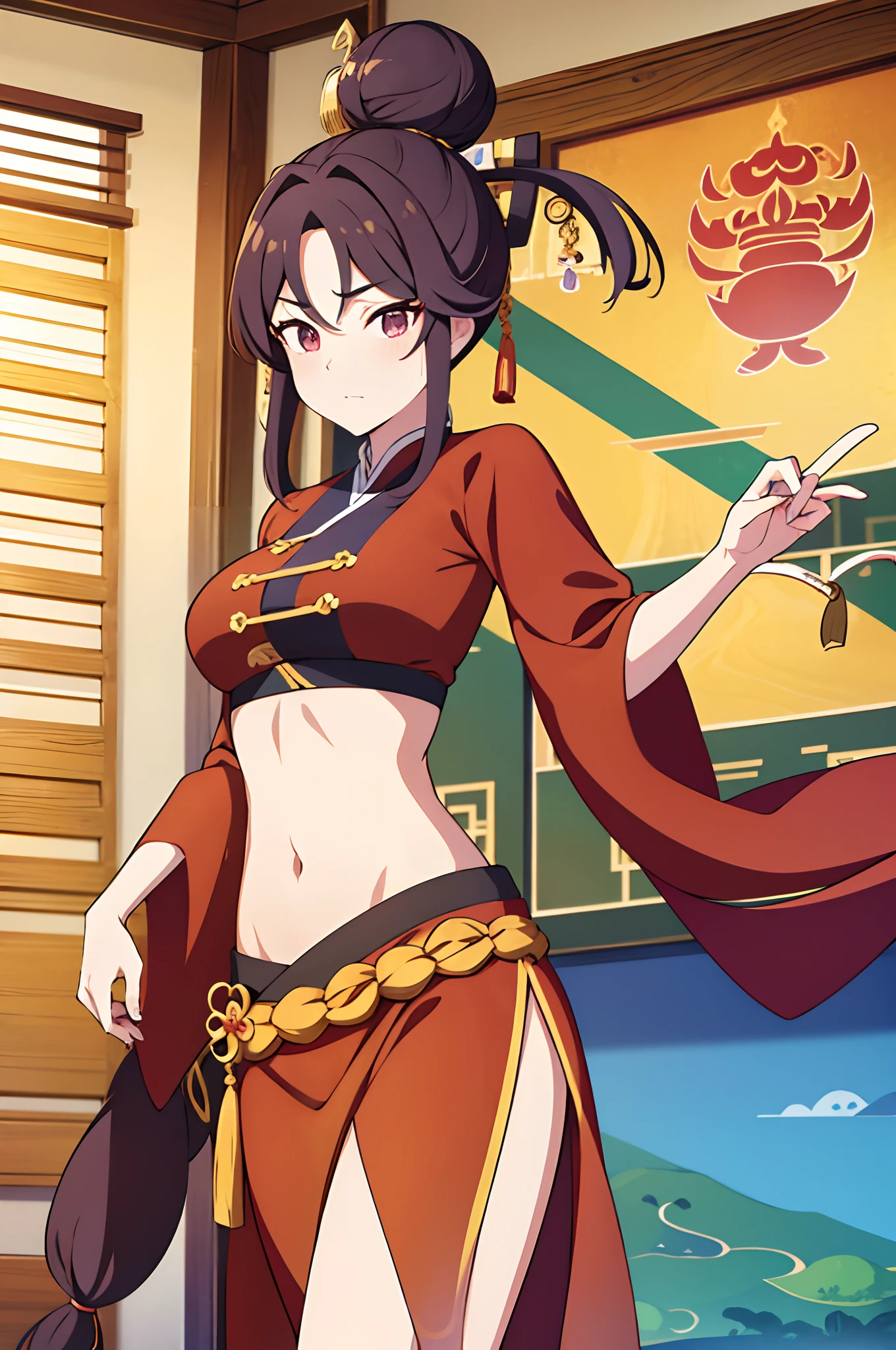 big tit busty anime girl with a fan and a fireball in her hand, mai shiranui, female action anime girl, character from king of fighters, beautiful alluring anime woman, extremely detailed artgerm, anime art wallpaper 8 k, ahri, anime style 4 k, seductive anime girl, artgerm on artstation pixiv, anime art wallpaper 4 k