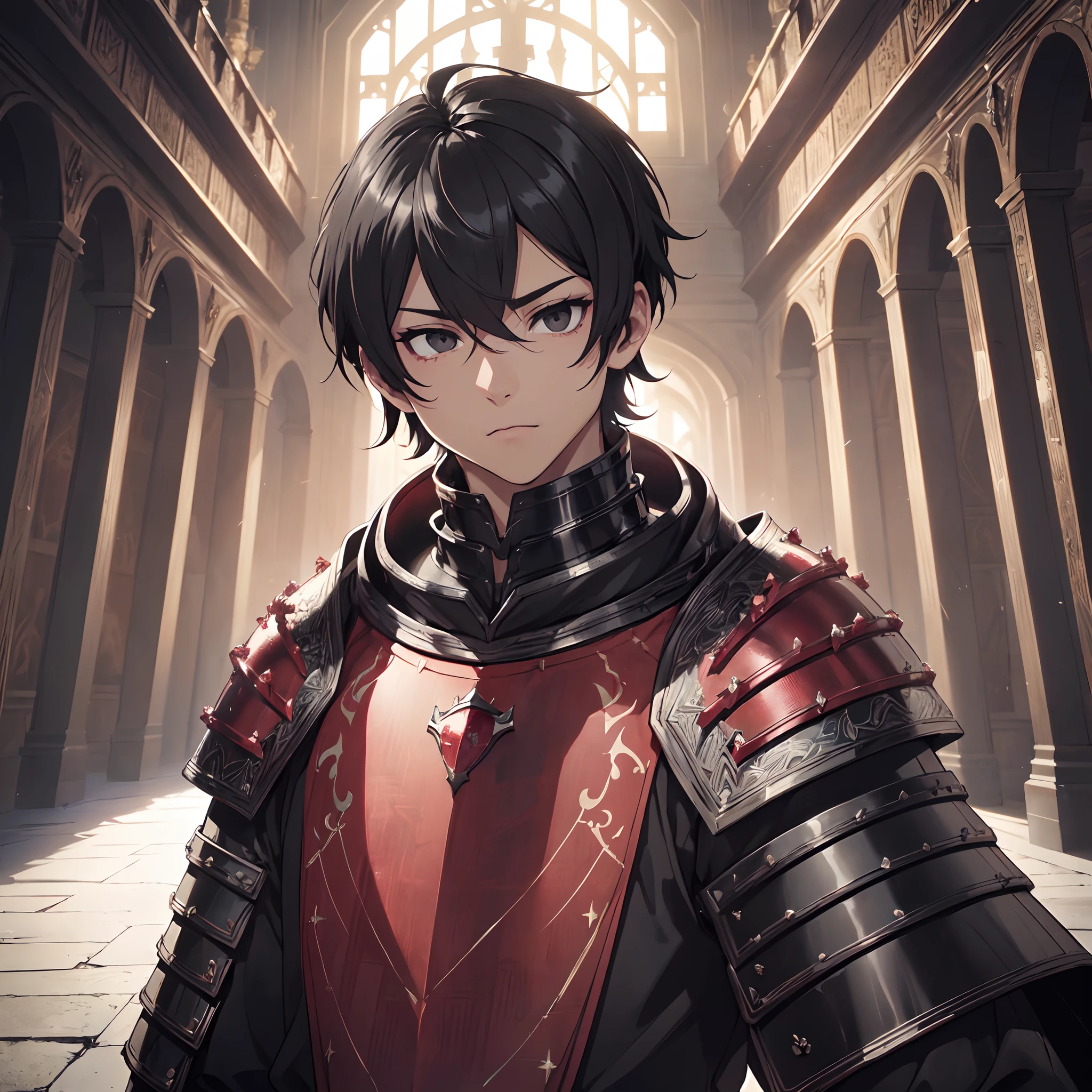 128K Ultra High Definition,
128K Ultra High Quality,
128K Ultra High Resolution,
Best Definition,
Best Quality,
Best Resolution,
Perfectly Detailed,
Perfectly Designed,
Extremely Detailed,
Extremely Designed,
Hyper Detailed,
Hyper Definition,
Hyper Quality,
Hyper Resolution,
Masterpiece,
(((Anime))),
Body Shot,
(((Boy))),
Handsome,
Muscular Body,
(((Black Short Hair))),
(((Black Eyes))),
(((Hyper Detailed & Perfectly Designed Red Ruby Armor Plates))),
(((Hyper Detailed & Perfectly Designed Baron Armor))),
(((Inside Of Medieval Royal Palace Background Scenery))),