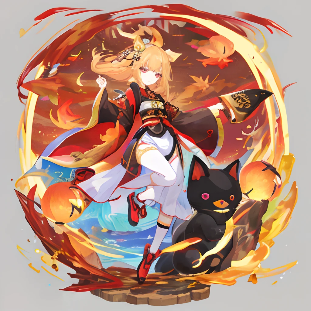 Autumn Festival、Mascot character、Animals in clothes、full body Esbian、cute little、A sexy、Well-formed face、Detailed eyes、Idol、
