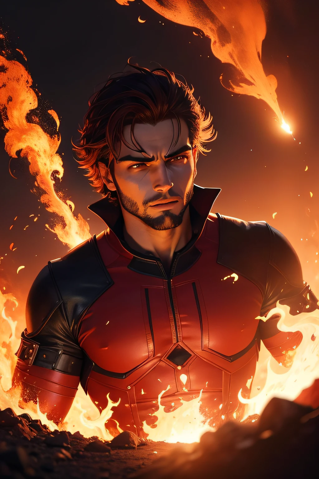 criar um personagem com chama de fogo ao seu redor