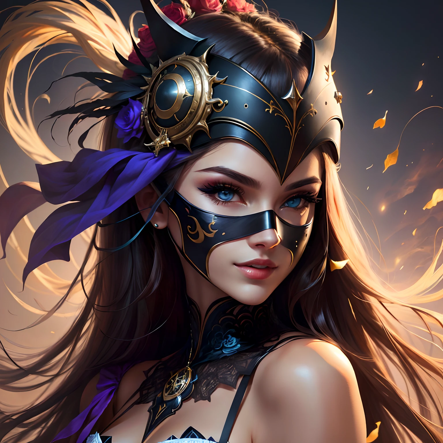 Beautiful woman in a mask