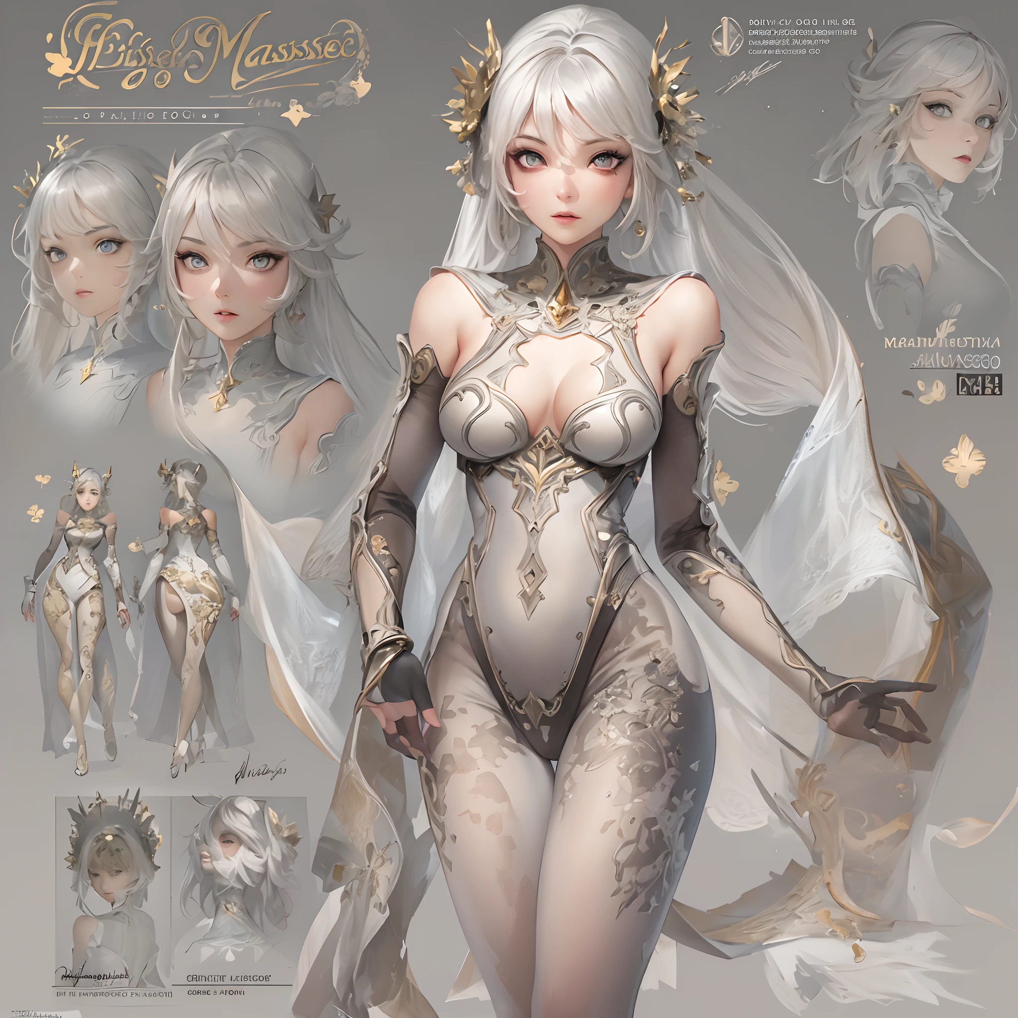 ((Masterpiece, Highest quality)), Detailed face, CharacterDesignSheet， full bodyesbian, Full of details, Multiple poses and expressions, Highly detailed, Depth, Many parts，beuaty girl，Detailed eyes, ssee-through，lacepantyhose，estilo fantasia，Extremely beautiful，High Balance, Natural light