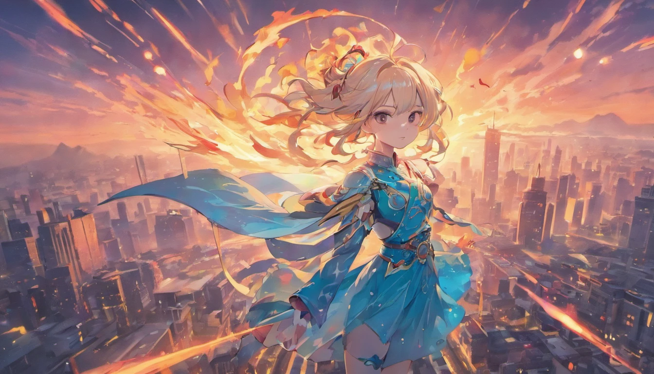 The Chinese White Divine Dragon soared into the air，（Girl manipulates dragons：1.3），（The girl has her back to the camera：1.3），Sky clouds surround the surroundings，Light magic，Fantastic background，Meaning background，Ridiculous background，There are artistic overlays，multicolored hair, surrealism, Cinematic lighting, Ray tracing, god light, speed-line, angle of view, hyper HD, Masterpiece, Best quality, Super detail, A high resolution, High quality，（Far view：1.3）