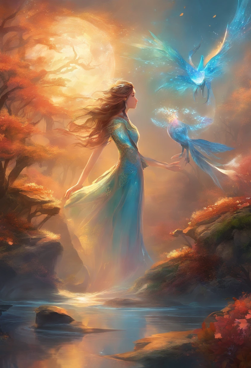 CG,Anime comic style,Surrounded by dark seawater,Sparkling,There is a shimmer at the top,The silhouette of a blurred person is in the middle of the picture,wide angles,The human form is constantly falling