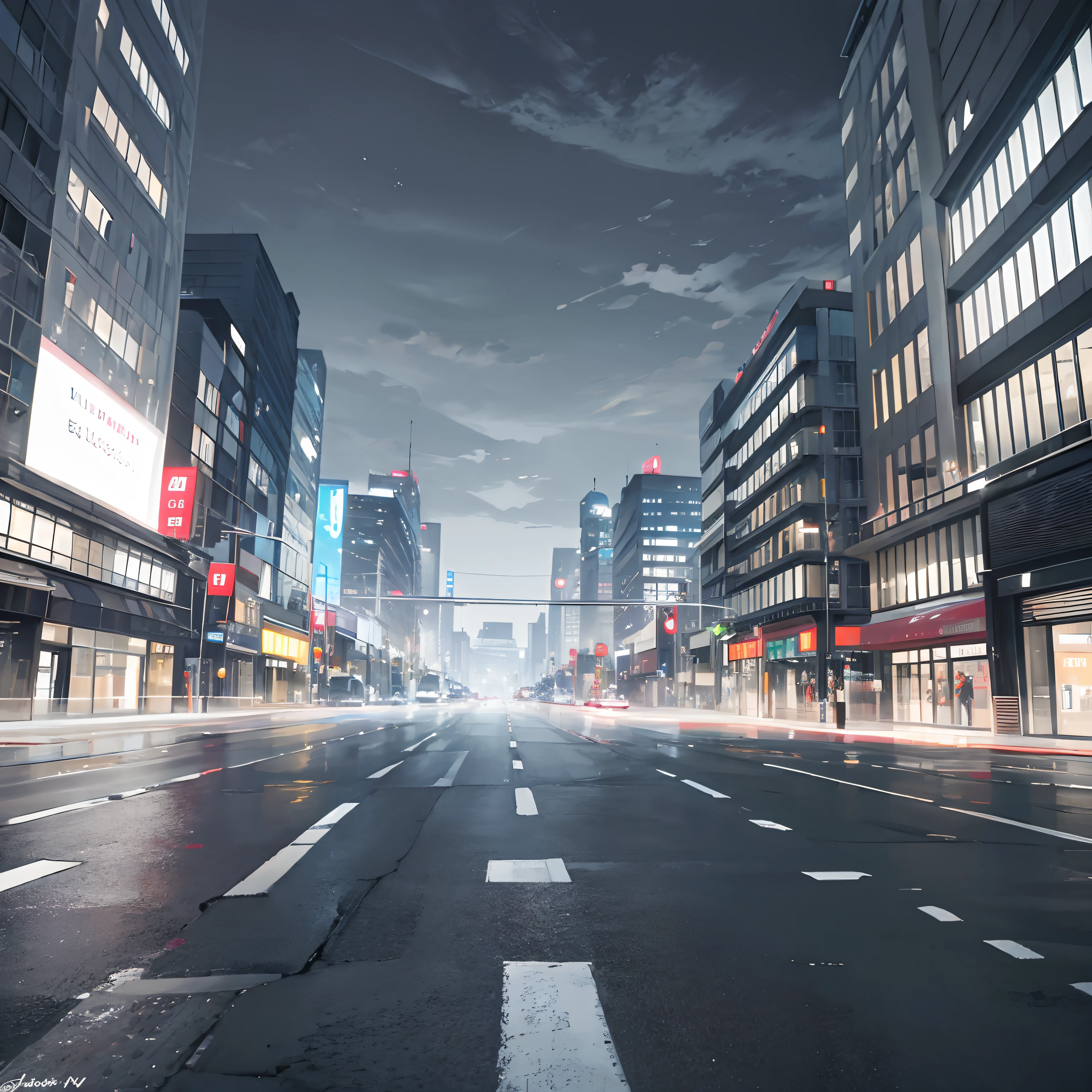 Beautiful city scene, street, gray city, ultra sharp, hd, 8k, manners, beauty, cuteness, beautiful and attractive city, gray sky, roads