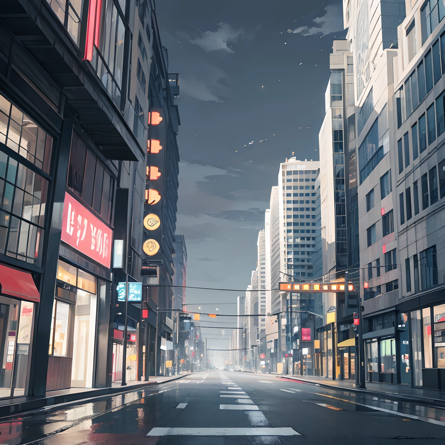 Beautiful city scene, street, gray city, ultra sharp, hd, 8k, manners, beauty, cuteness, beautiful and attractive city, gray sky, roads