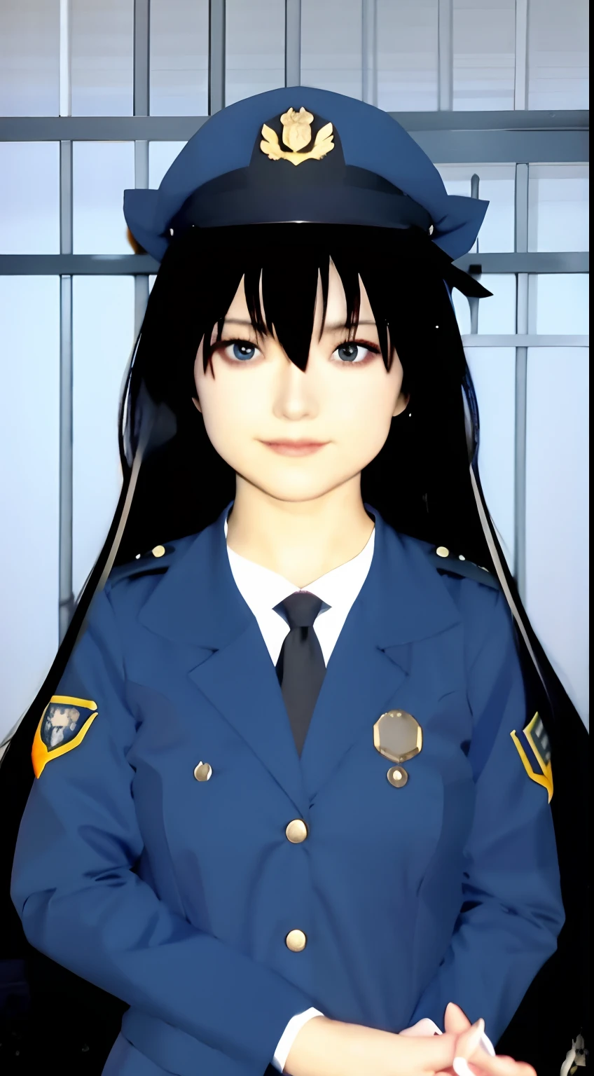 realistic anime girl in uniform , rin tohsaka, anime moe artstyle, officer, reisen udongein inaba, marin kitagawa fanart, iwakura lain, gapmoe yandere, yuyushiki, police officer, inspired by Un'ichi Hiratsuka, jk uniform