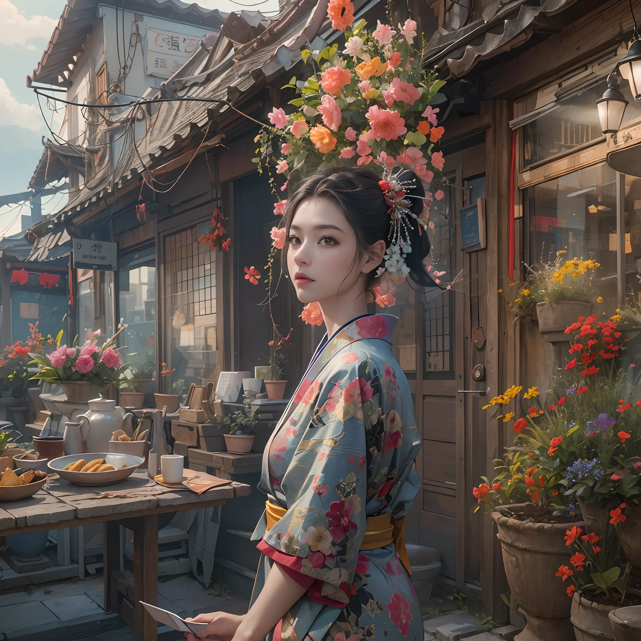 woman wearing the kimono,profile,Modern,BREAK,((masutepiece)), ((Best Quality)),epicd(Lige Fries Photography、sony a7、50 millimeters、pores:1.5、Farbe、ultra-detailliert:1.5、film grains:1.4、hyper realisitic:1.5)、octan render、 ultra realistic lifelike textures、​masterpiece、unrealengine5、the Extremely Detailed CG Unity 8K Wallpapers、Madly detailed photo、Ultra-realistic light、(Pulitzer Prize for Best Photography、Taylor Wessing Award for Best Photography)