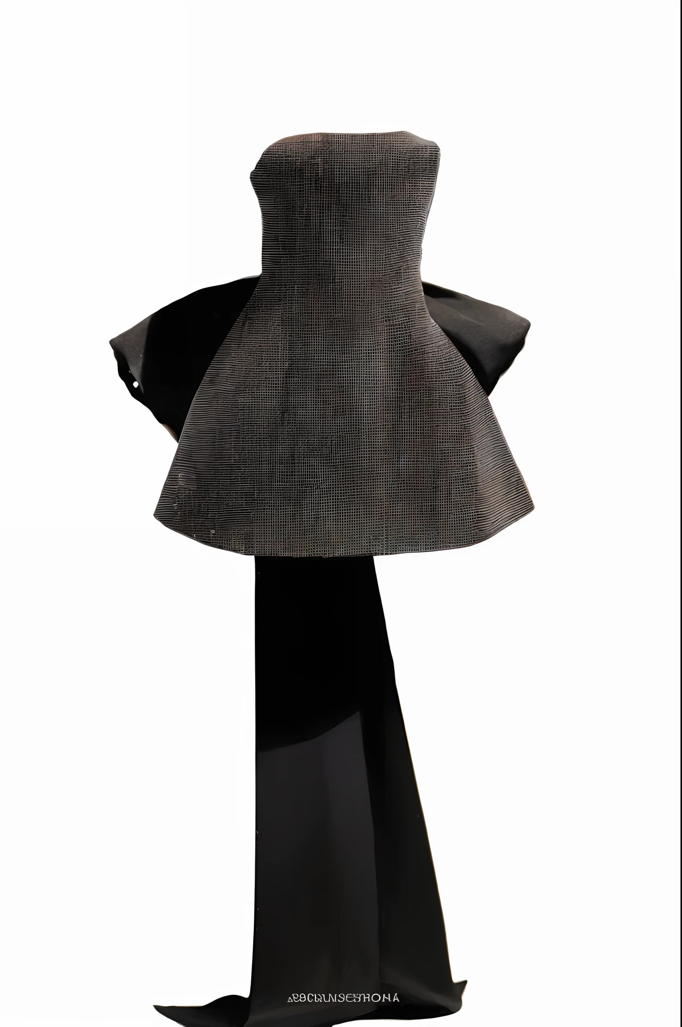 There is a black dress with a black bow on it, vestido cyberpunk, vestido de noite preto magro, cintilante, 2 b, 2b, Alta Costura Negra, vestido escuro, Tecnologia de pano VantaBlack, jia, vestido preto : : symmetrical face, O vestido\Inferior, gravata preta, VantaBlack, vestido preto, inspirado em Gao Cen vestido preto brilhoso MUITO brilho vestido muito brilhoso de