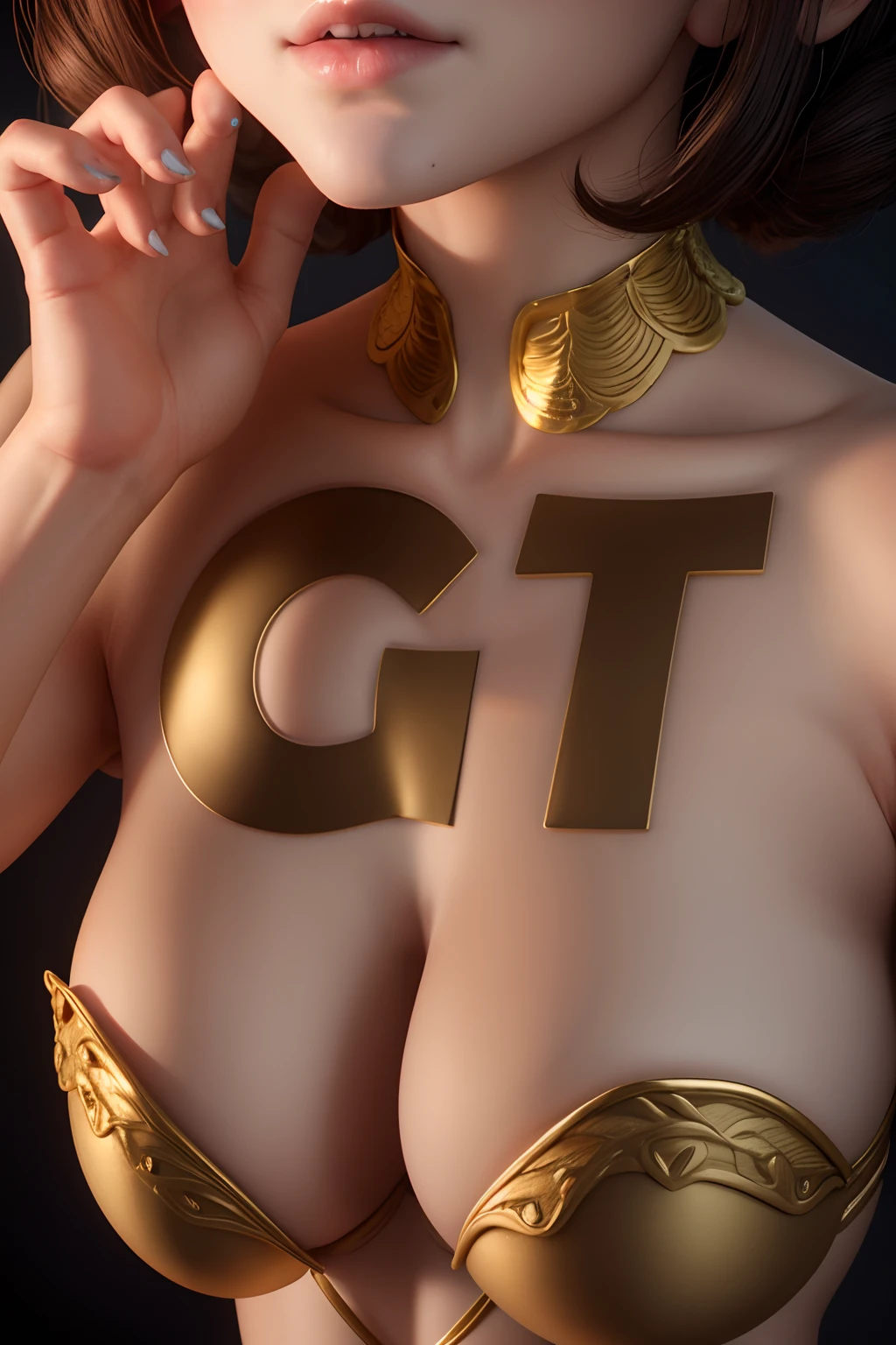 exquisite detailing,  moles under the eyes, Гипер HD，anatomically correct，3D Printing Style，beste-Qualit, A golden touch