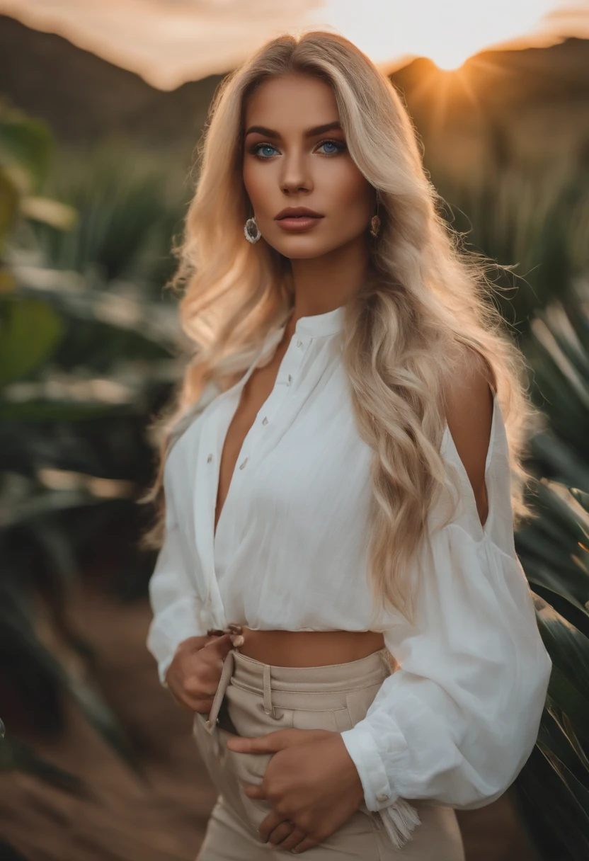 realistic, white, 20 year old, female, instagram influencer, best quality, blonde, 1 girl, blue eyes, tropical