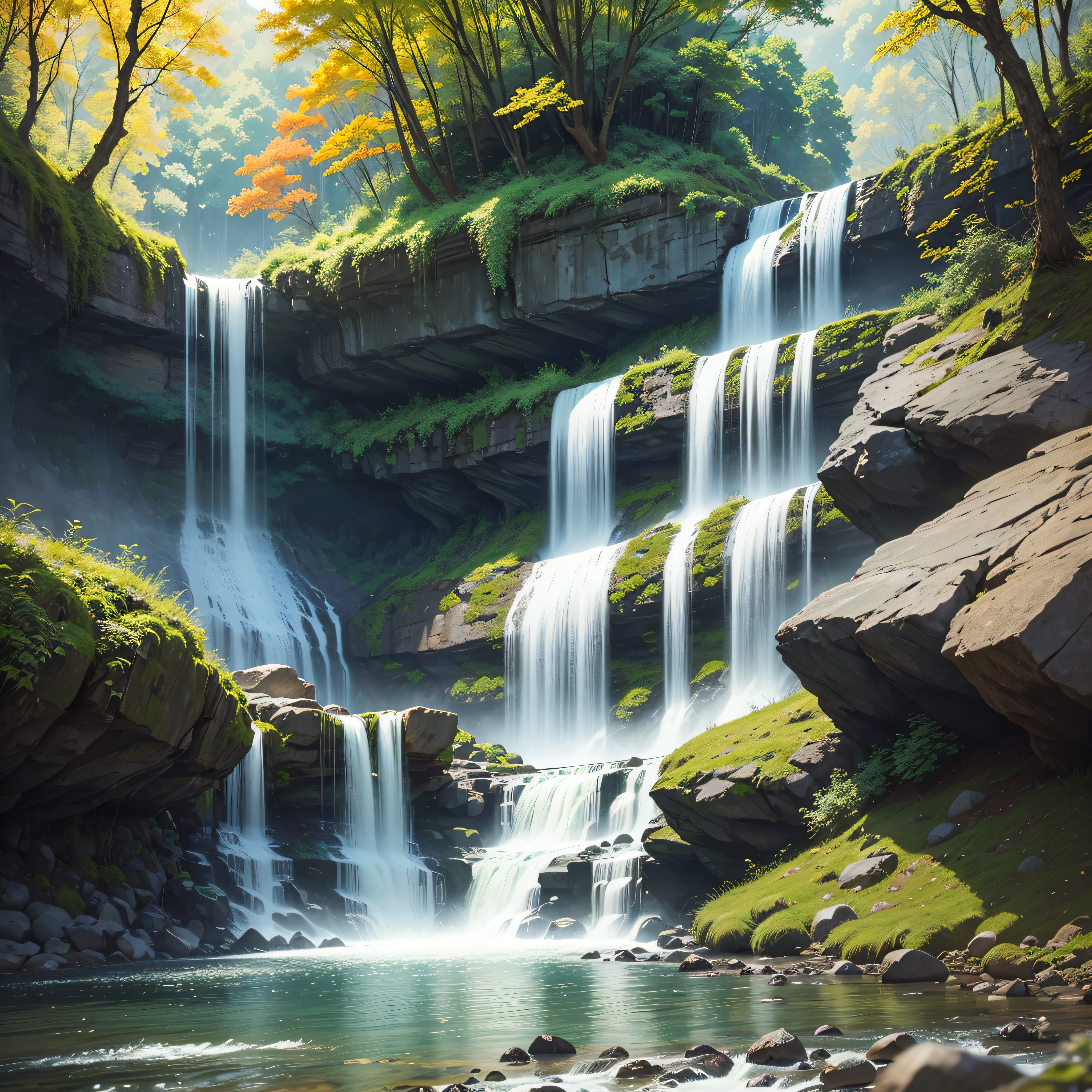 waterfall, water, nature, river, cascade, landscape, stream, falls, fall, forest, rock, stone, green, park, flowing, natural, flow, spring, beauty, travel, beautiful, summer, wet, waterfalls, rocks