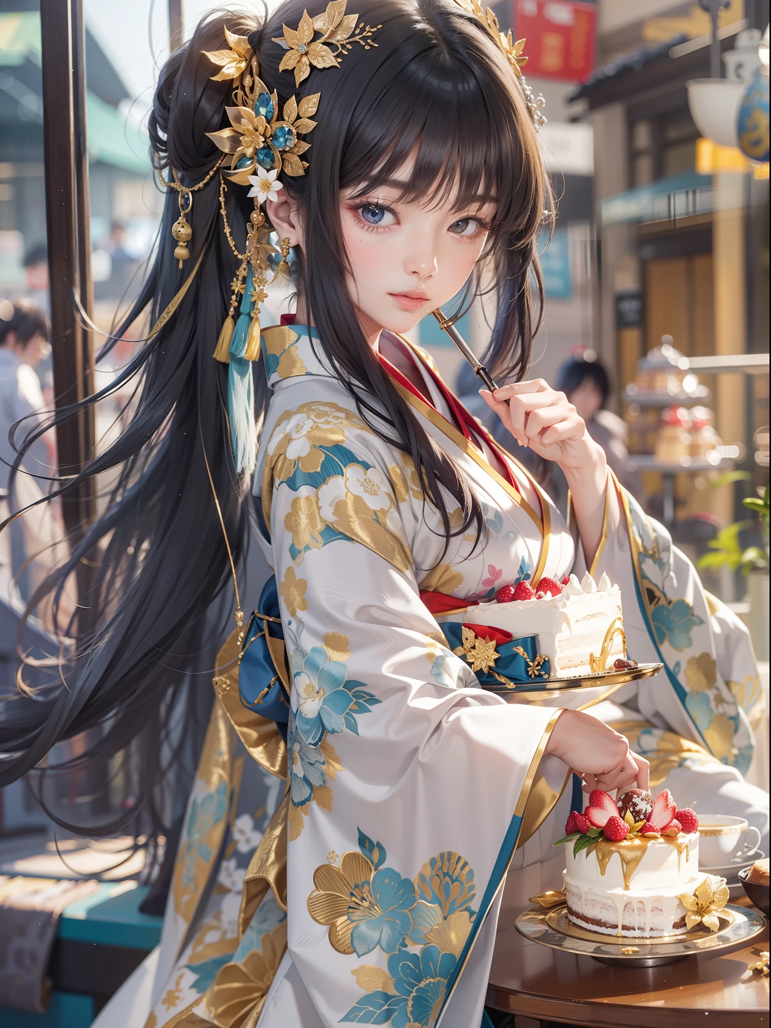 (8K、top-quality、tmasterpiece)、Romance in the Taisho era、Japanese kimono、Beautiful adult woman、Graceful、Writer Research,((Very large breasts)),contemplative、Nudy、sentimental、Suffocating、Enlightened appearance、A blurred world、illusion、Long-haired black hair、ahoge、braidedponytail、