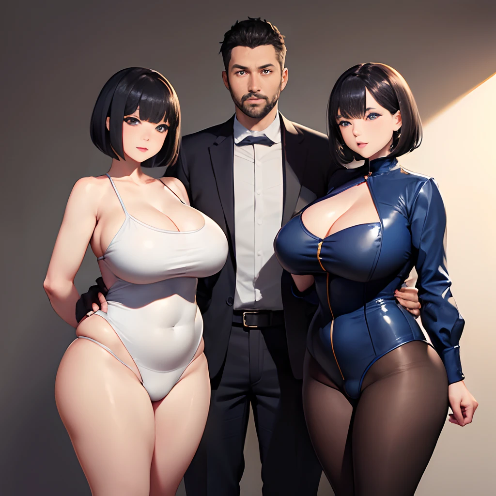 high-level image quality、bbw、 plump curves、Soft and round、 Adorable appearance、 sweet temperament、 Female A(A dark-haired、bob cuts、Red Eyes、20yr old、short stature、bbw、Plump、 plump curves、Soft and round、 Adorable appearance、 sweet temperament、large full breasts)、男A(A dark-haired、Blue eyes、asian human、35 year old、skinny、shorth hair、tall、Stylish、Intelligent)、Two people standing side by side、Holding hands