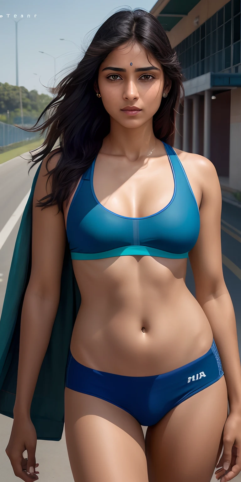 Beautiful mature Indian college girl, truck attire, outside the track field, ((slim, petite)), photorealistic, photography, masterpiece, realistic, realism, photorealism, photorealism, high contrast, photorealistic digital art 8k HD high definition and detailed realistic in art station, detail, skin texture, ultra detail, Realistic skin texture, armature, top quality, ultra high definition, (photorealism:1.4),, high resolution, detail, raw photo, sharp re, nikon d850 by Lee Jefferies Film Stock Photo 4 Kodak Portra 400 Camera f1.6 lens Rich colors Hyper Realistic Vibrant textures Dramatic lighting Unreal Engine ArtStation Trends Cinestir 800,