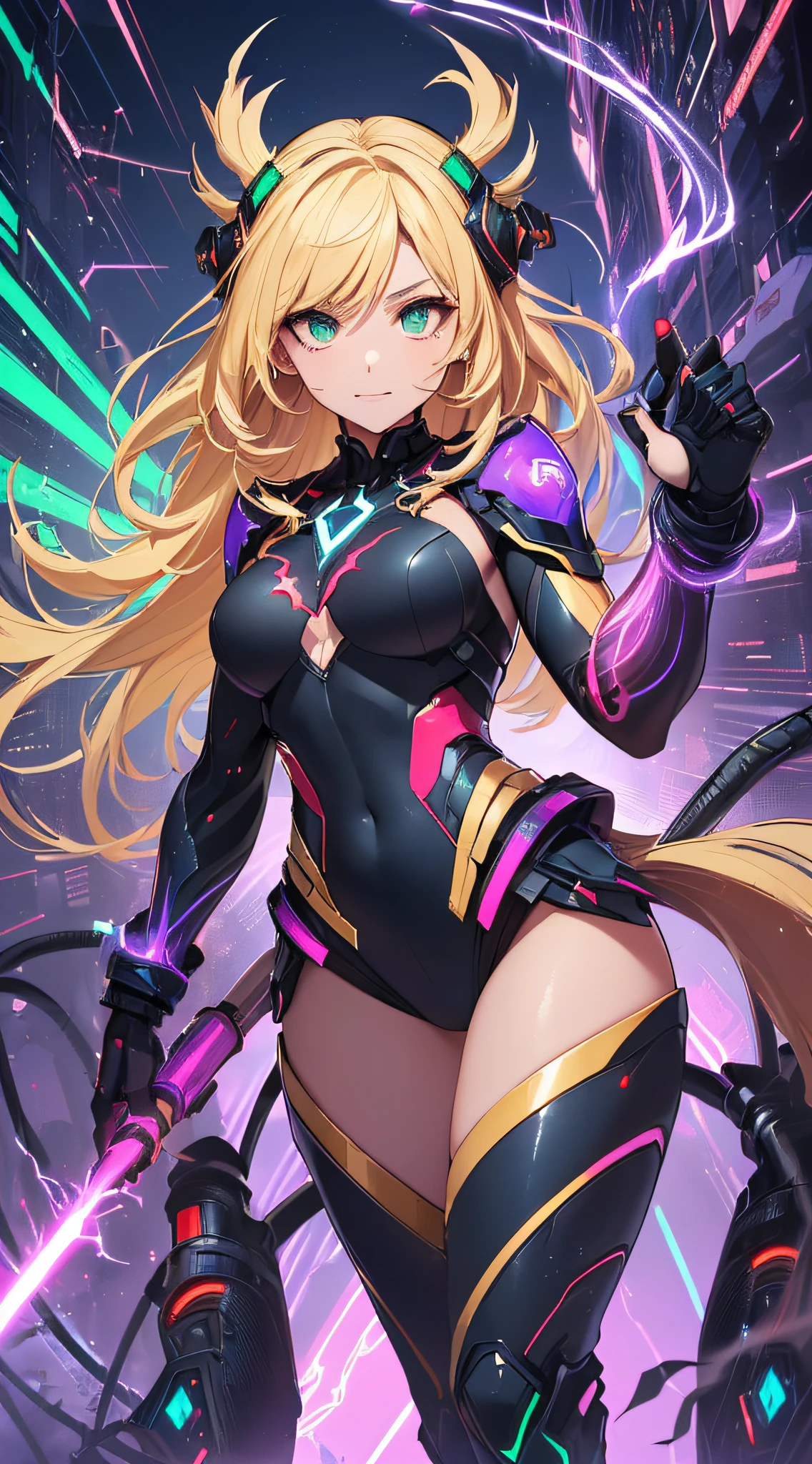 Masterpiece, Top Quality, Best Quality, Official Art, Beautiful and aesthetic:1.2), (1Girl:1.3), Extremely detailed,(fractal art:1.2),colourfull,highest details,( Zentangle neon:1.2), (Dynamic Pose), (Abstract background neon:1.5), (treditional dress:1.2), (sparkly skin), (many colors:1.4), upper half body ,neons,16 k,Full HD, Blue Eyes, beautidful eyes, extremely detailed eyes and face, Beautiful detailed eyes, Ultra-detailed, light on the face, with long blond hair, Blonde hair, Slim Body, Fair skin, a 18 year old girl,