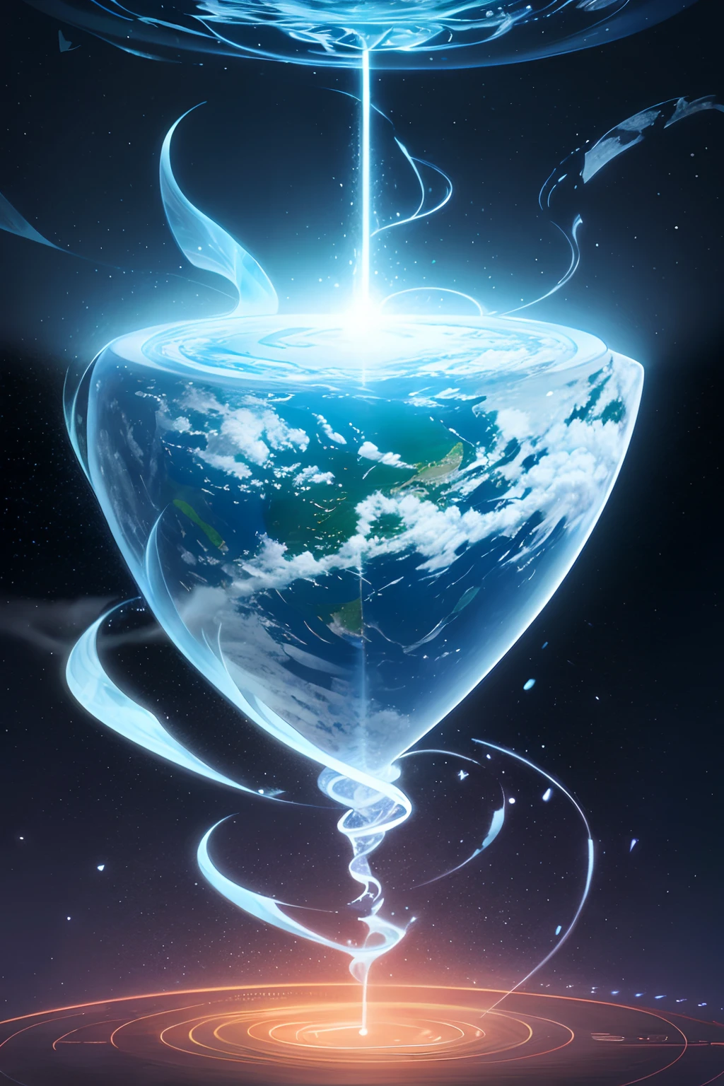 Create an image depicting a world where time and space are reversed. Imagine a surreal and mind-bending landscape where the laws of time and space no longer hold their conventional meaning. Picture scenes where events unfold backward, where people walk upside down, and where the past, present, and future coexist simultaneously. Capture the essence of this reverse reality by illustrating familiar objects, landscapes, and people in unconventional and inverted orientations. Infuse the image with a sense of disorientation and wonder, conveying the profound transformation of the world when the concepts of time and space are completely upended.