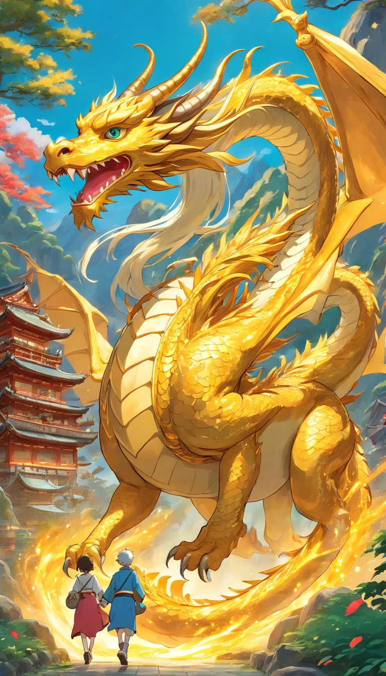 Golden Dragon Carrying Good Luck